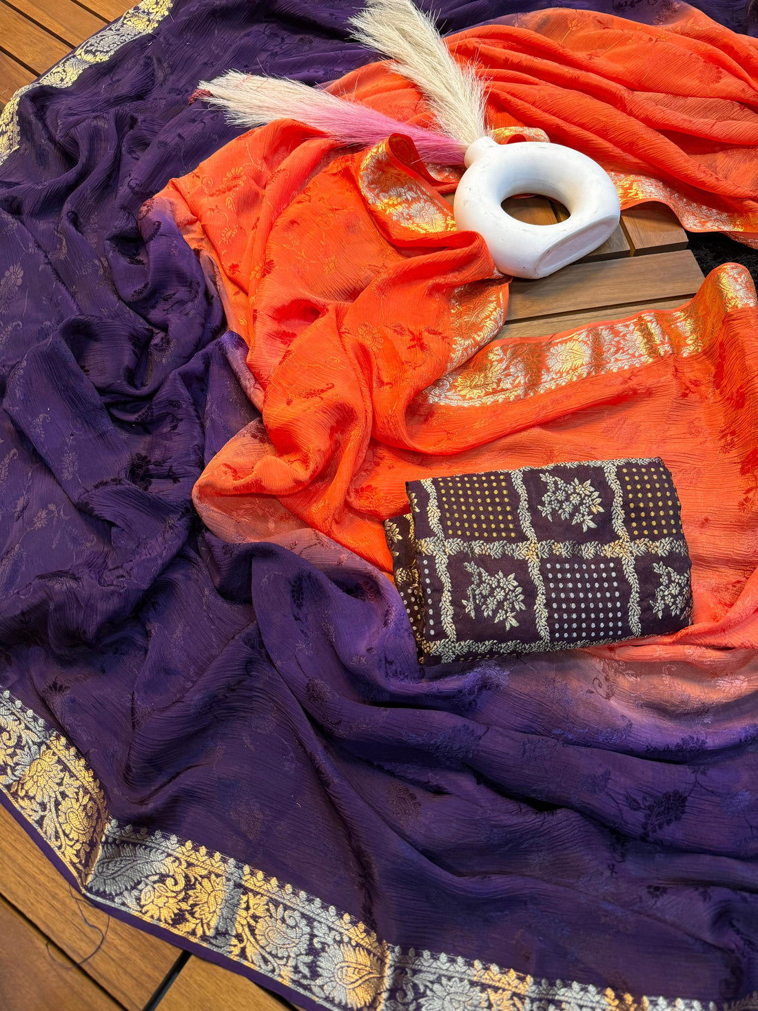 2d viscose chinnon saree