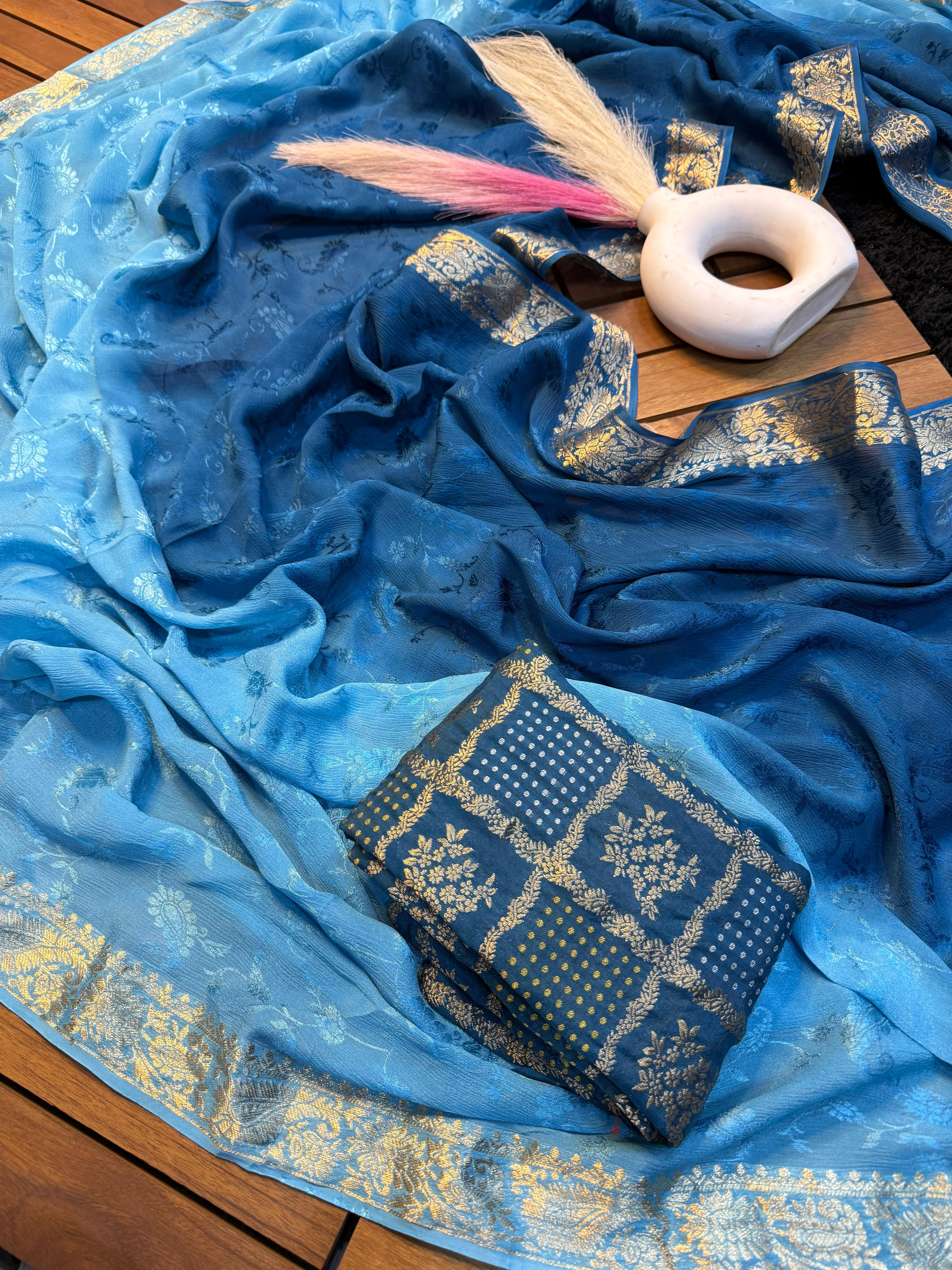2d viscose chinnon saree
