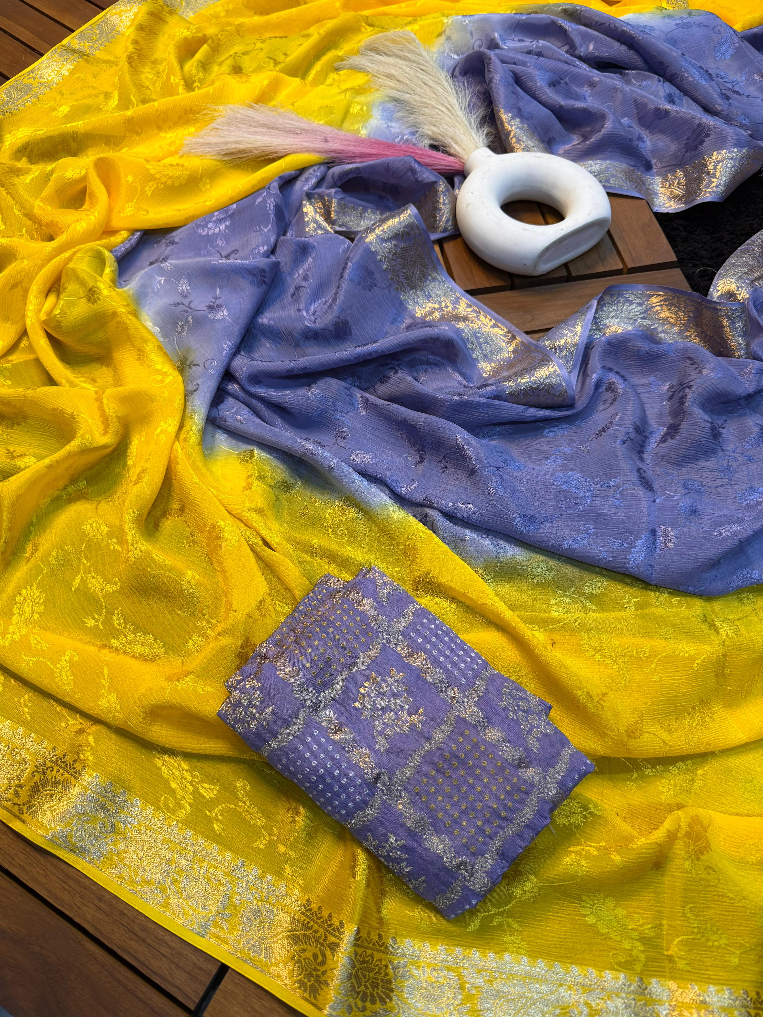 2d viscose chinnon saree