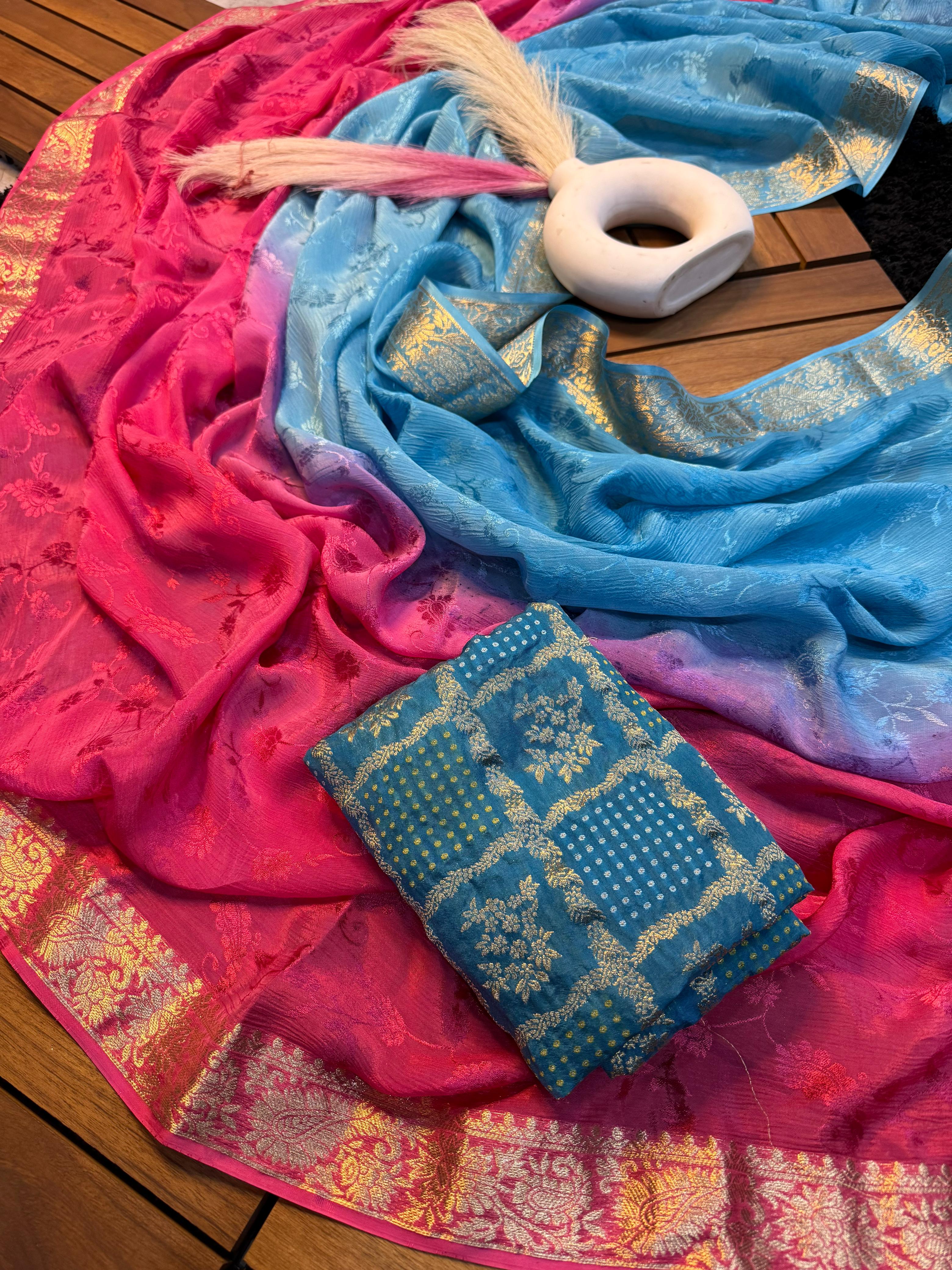 2d viscose chinnon saree
