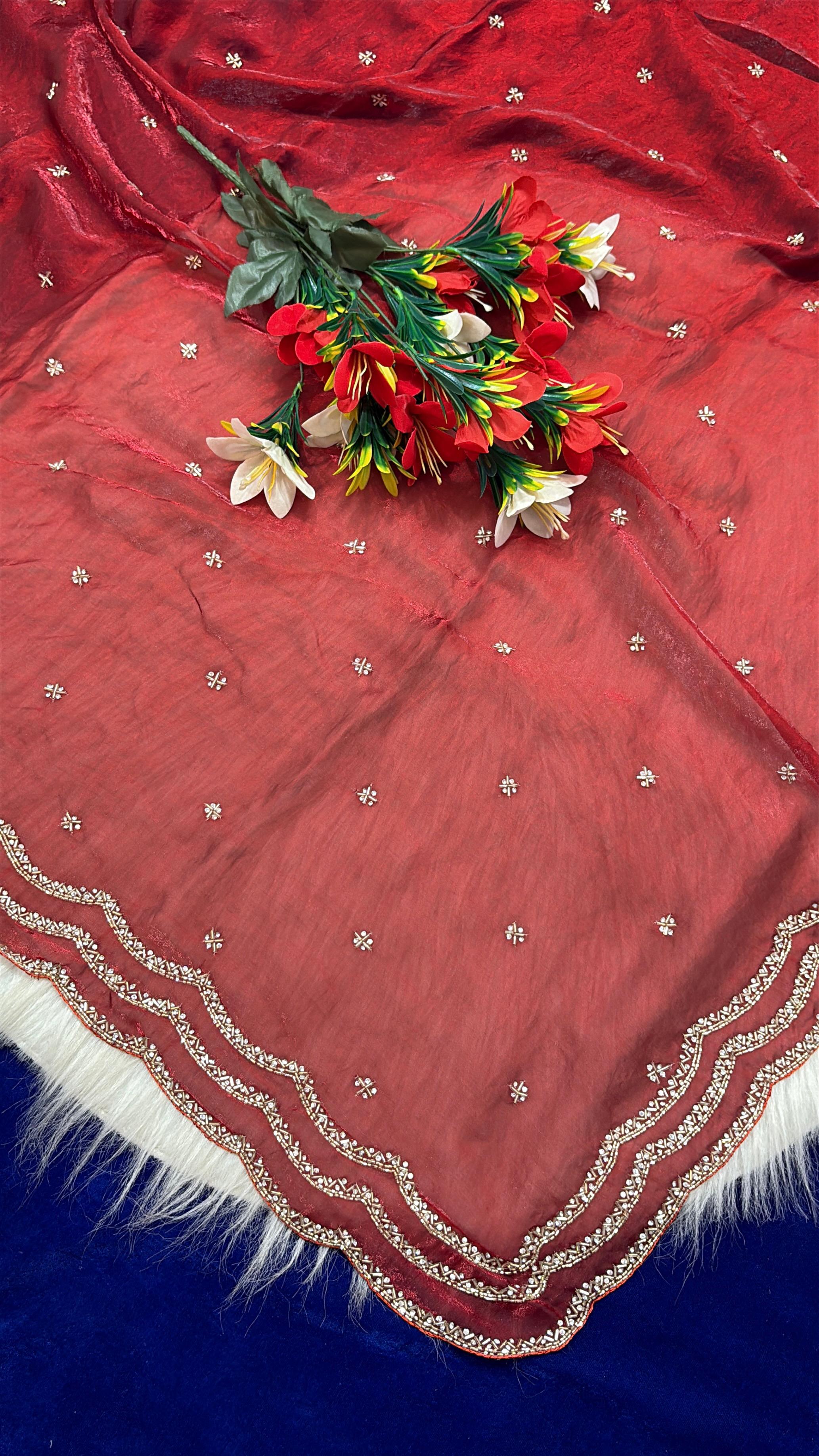 Rose 🌹 3 lines heavy designer saree ✨