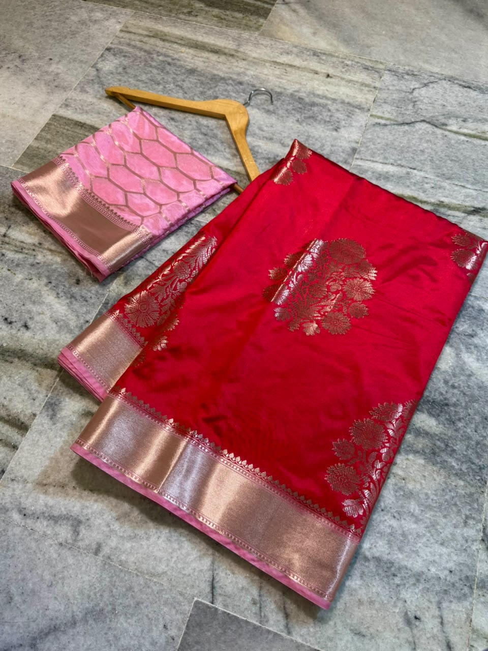 Banarasi katan silk fabric saree