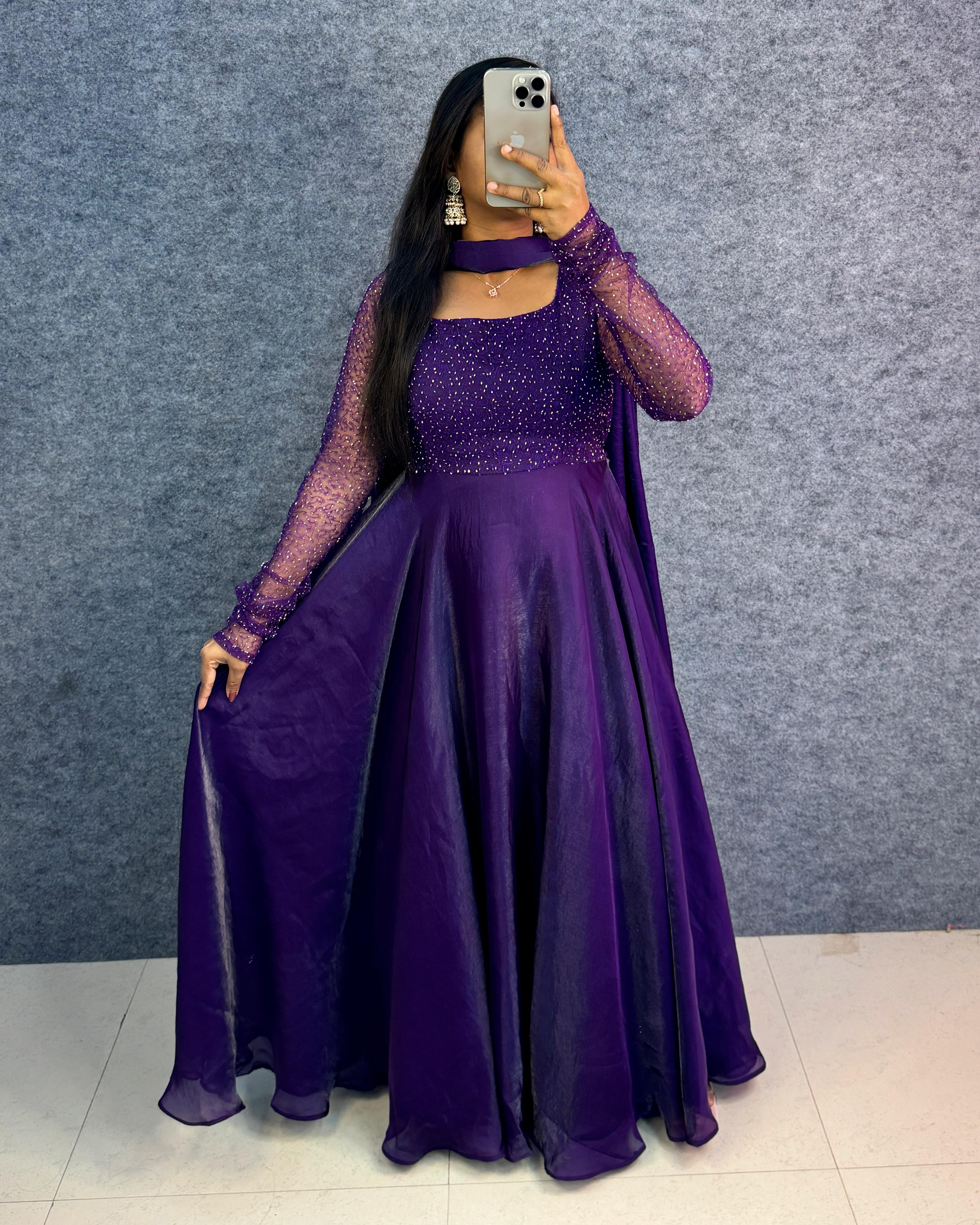 Party wear draping style gown outfit