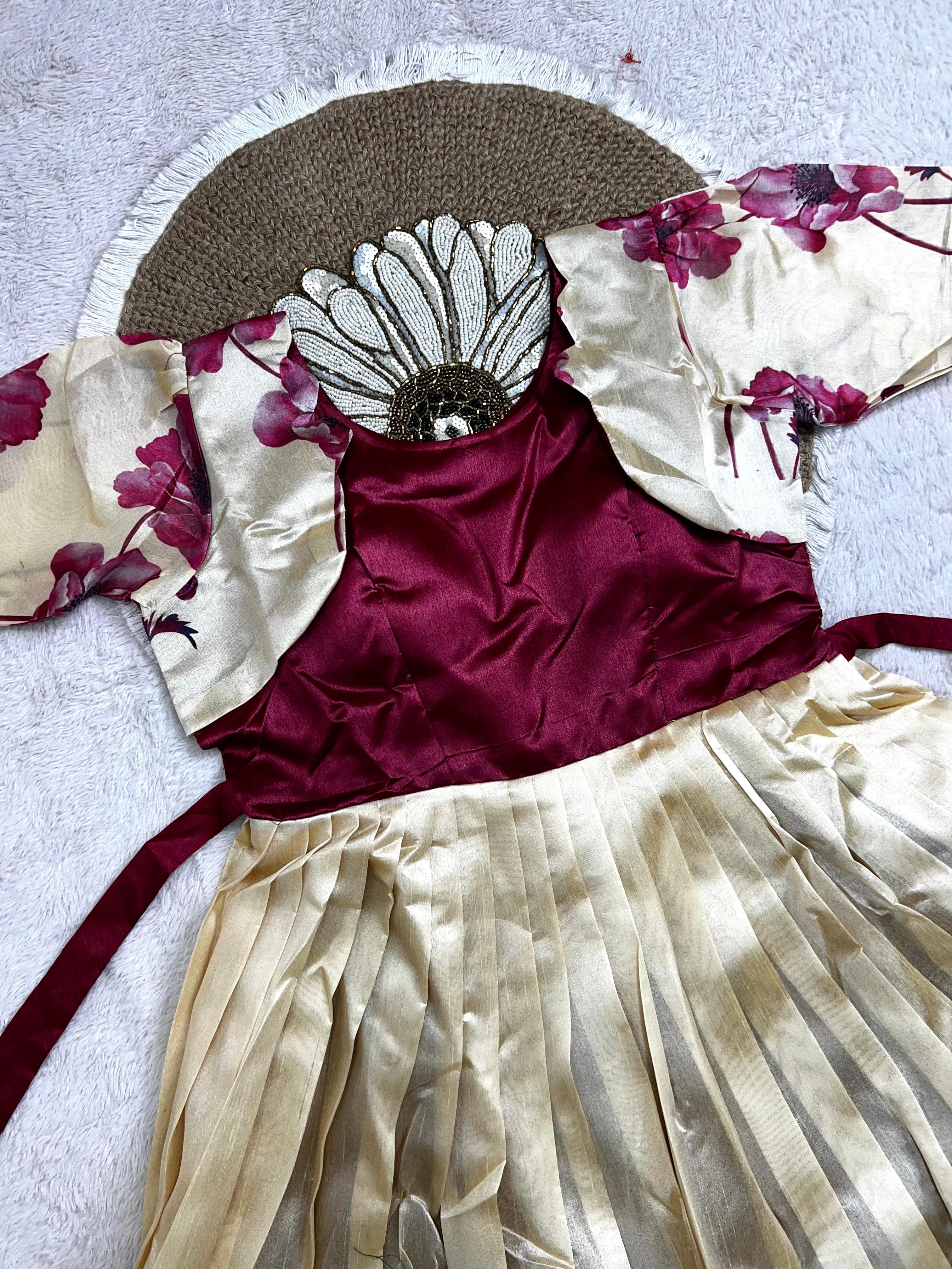 Floral printed silk gowns