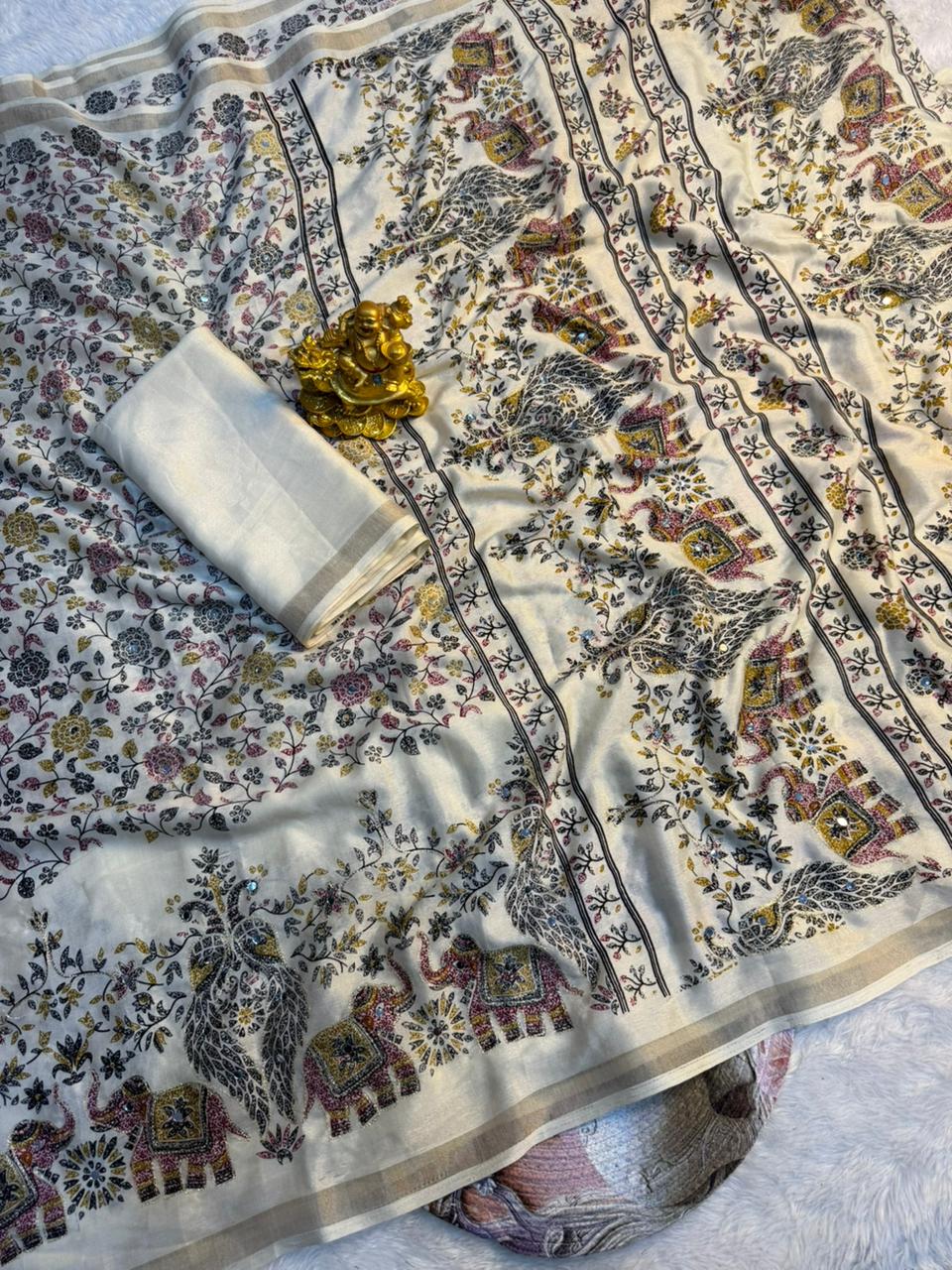 ajrakh print cotton saree