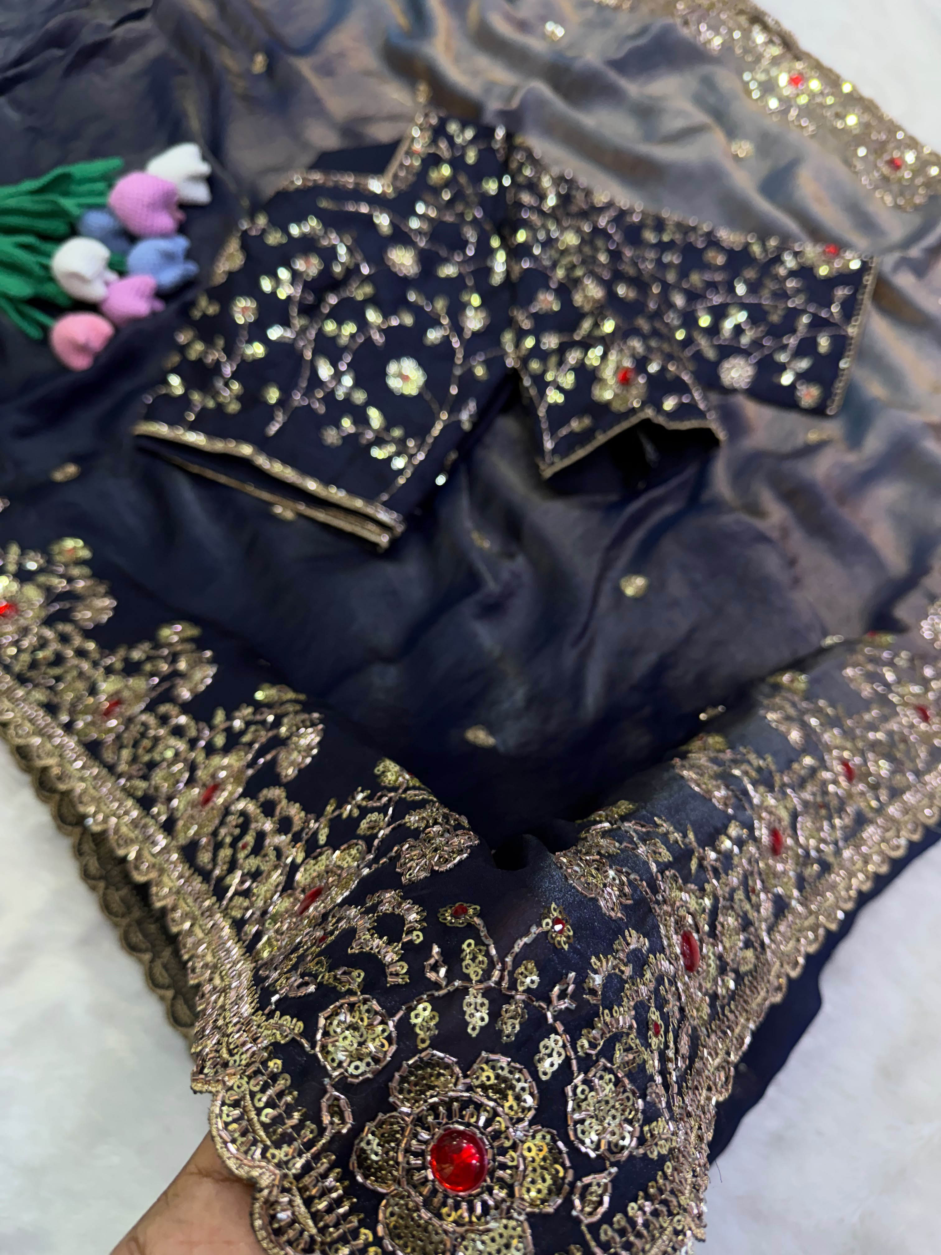 Designer dual shade saree✨