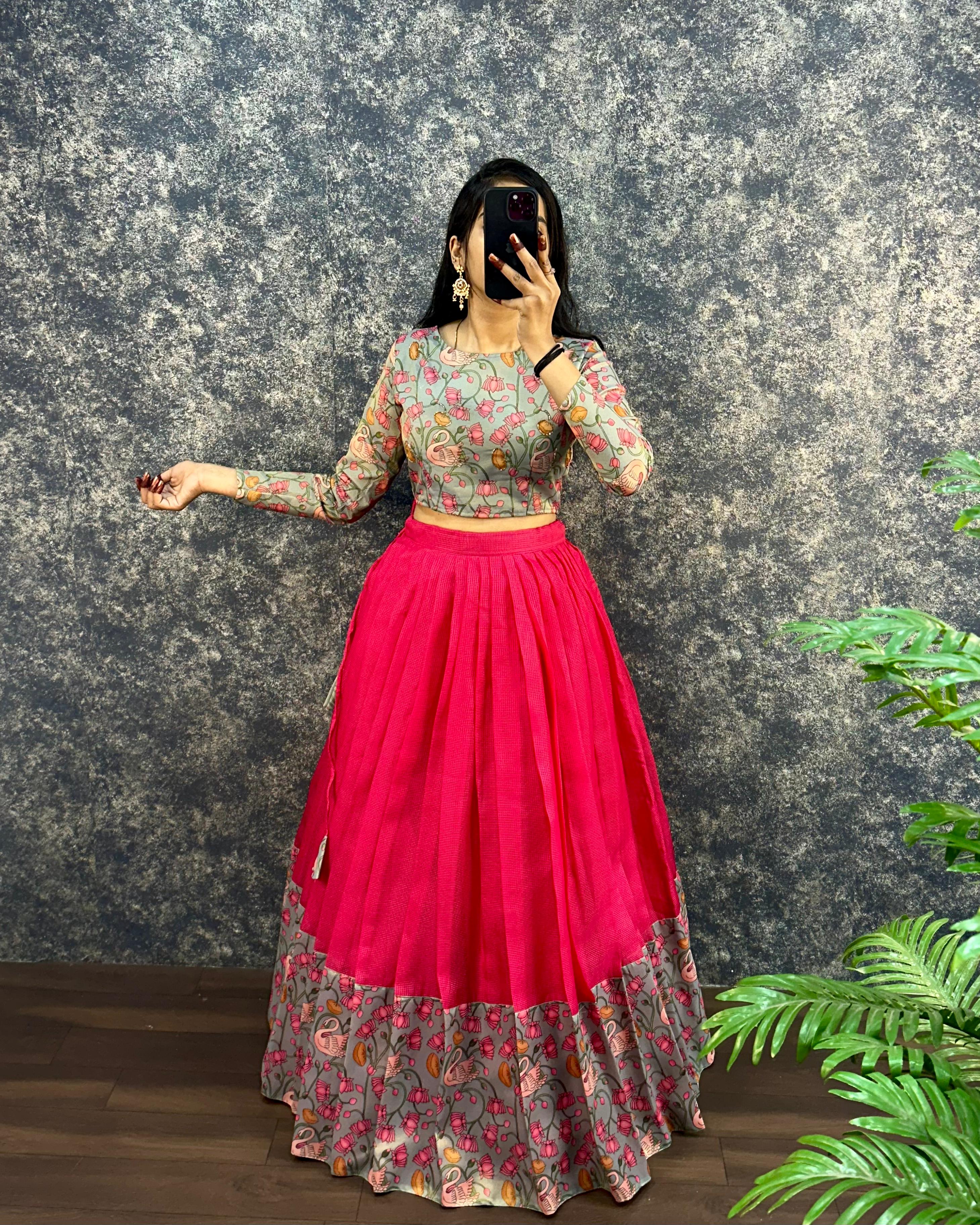 kota Doria crop top lehenga