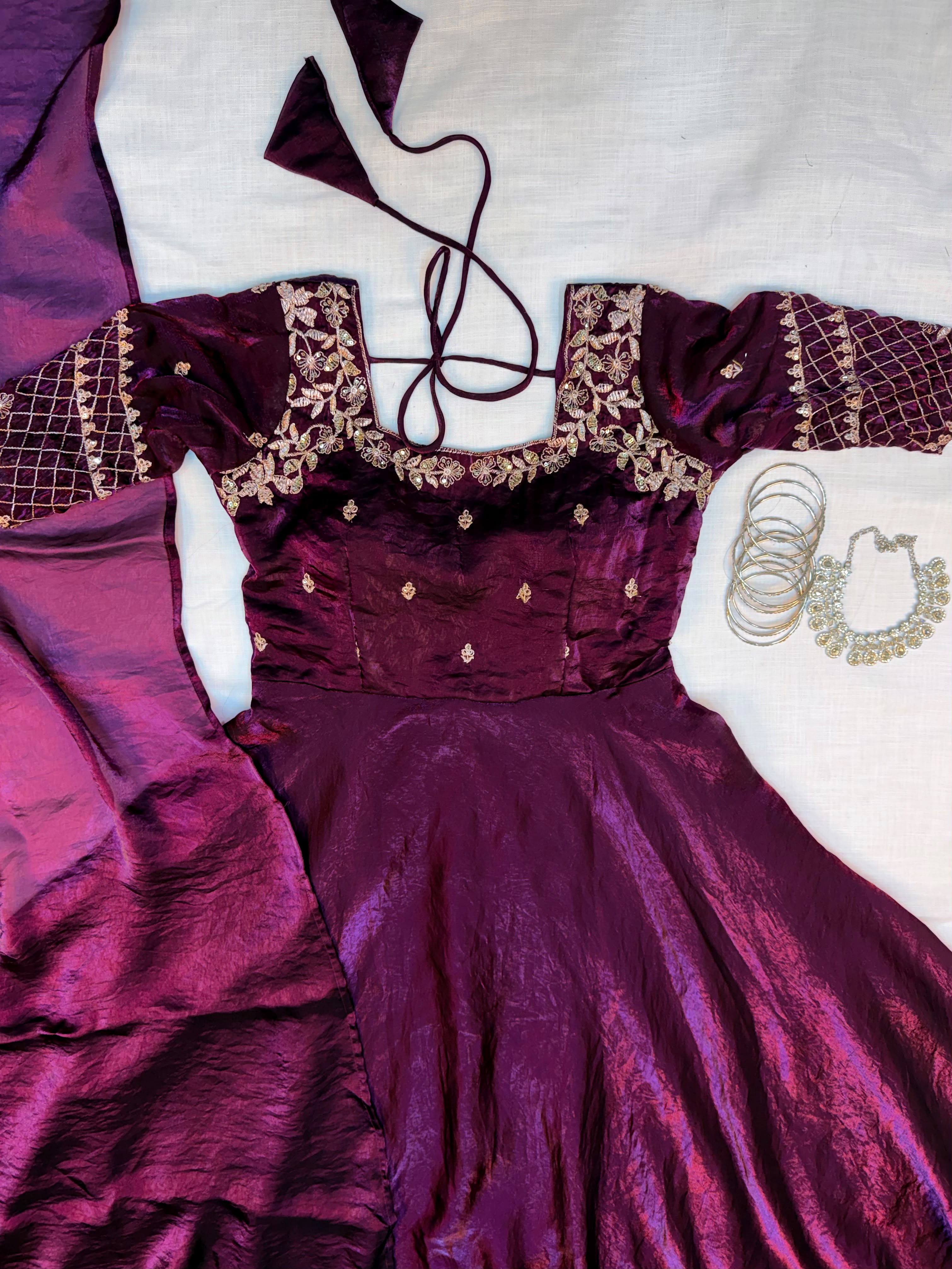 Sequence of gown with dupatta