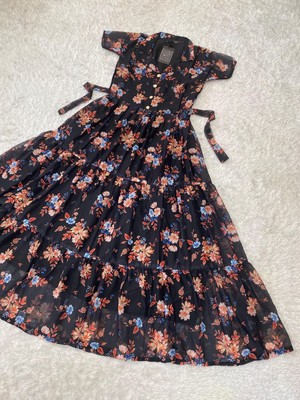 Shiffon floral 🌺 printed frock