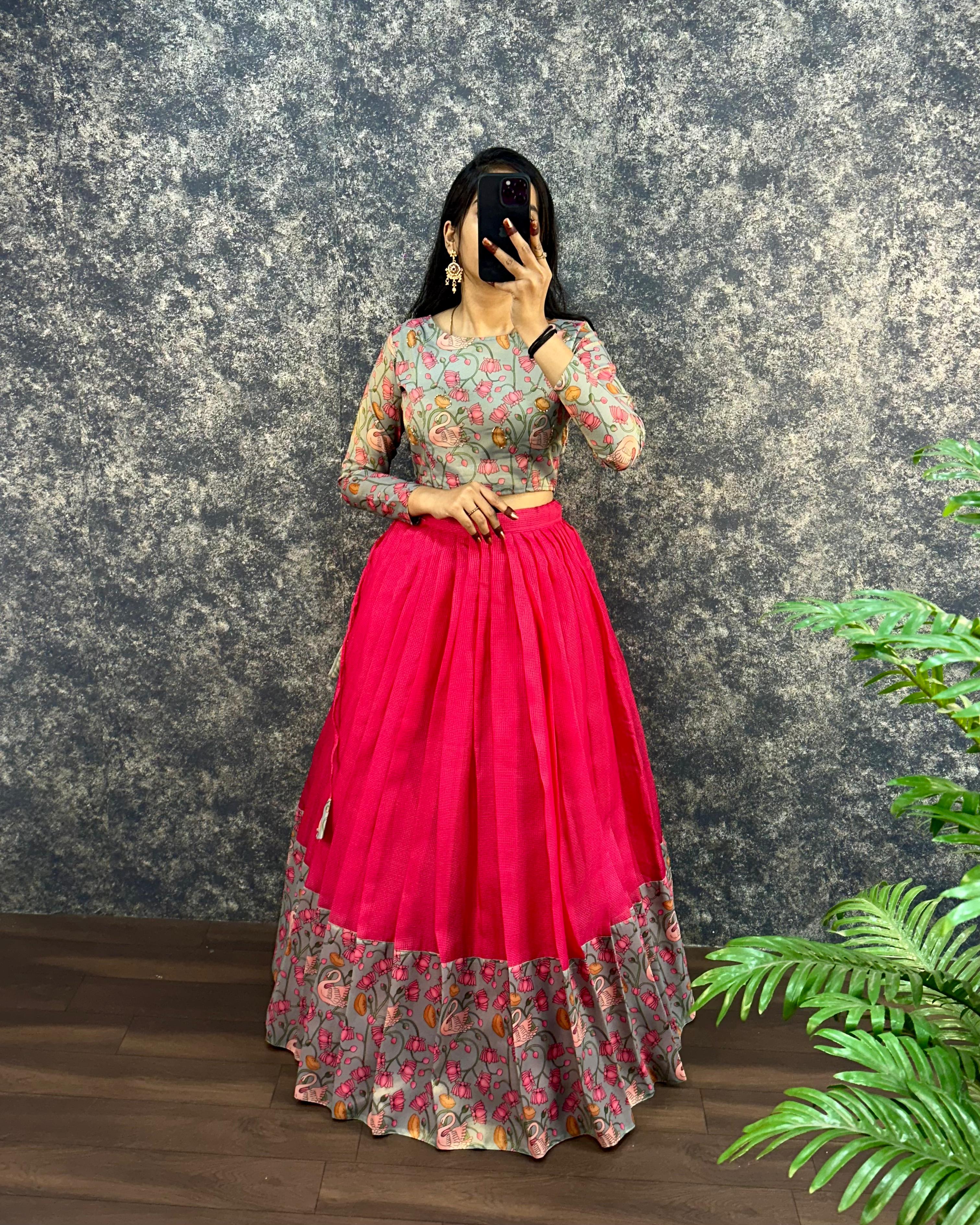kota Doria crop top lehenga