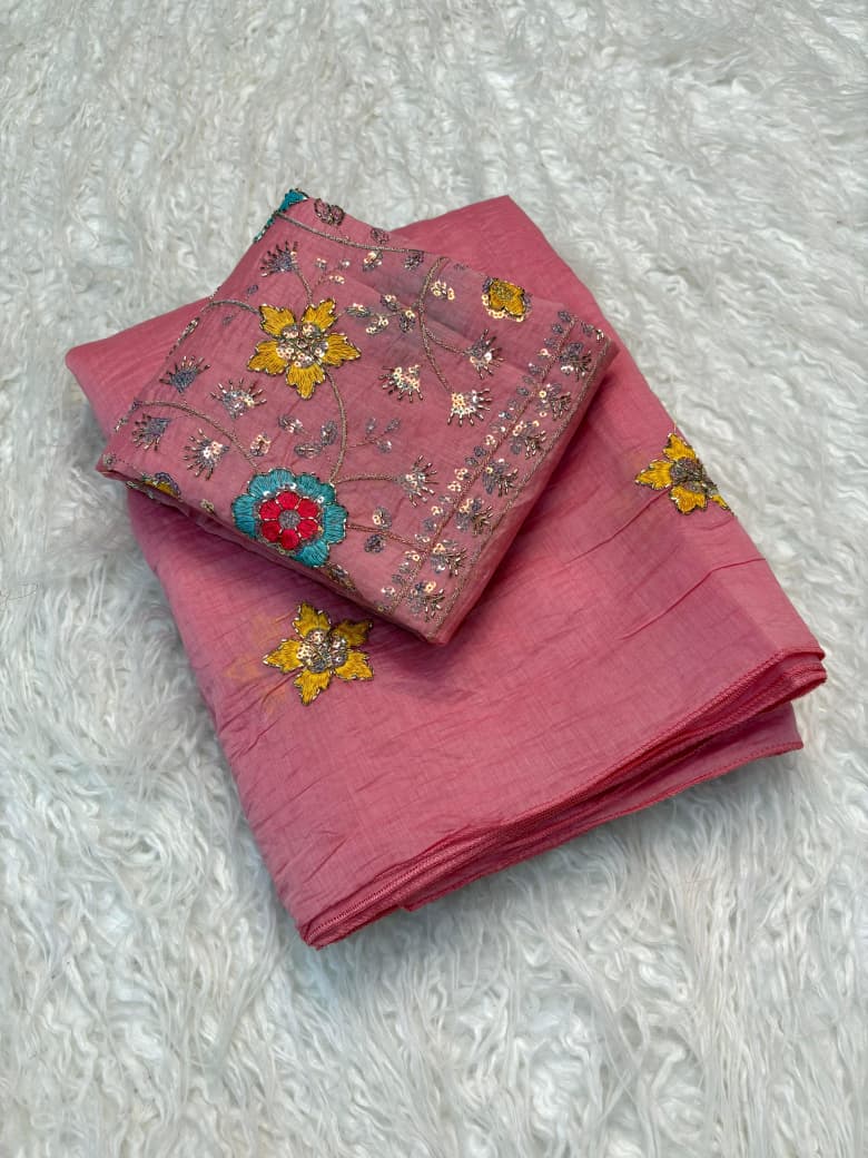 Mull cotton designer saree ✨