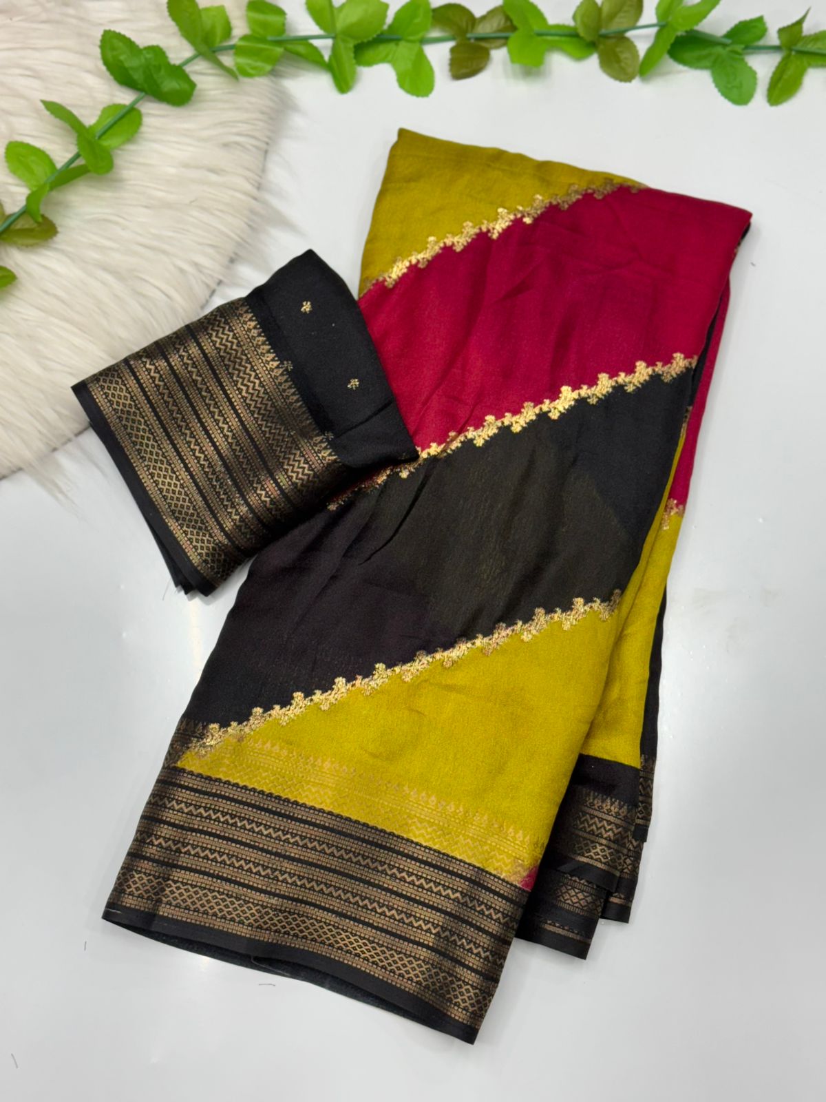 marshmallow multi colour saree