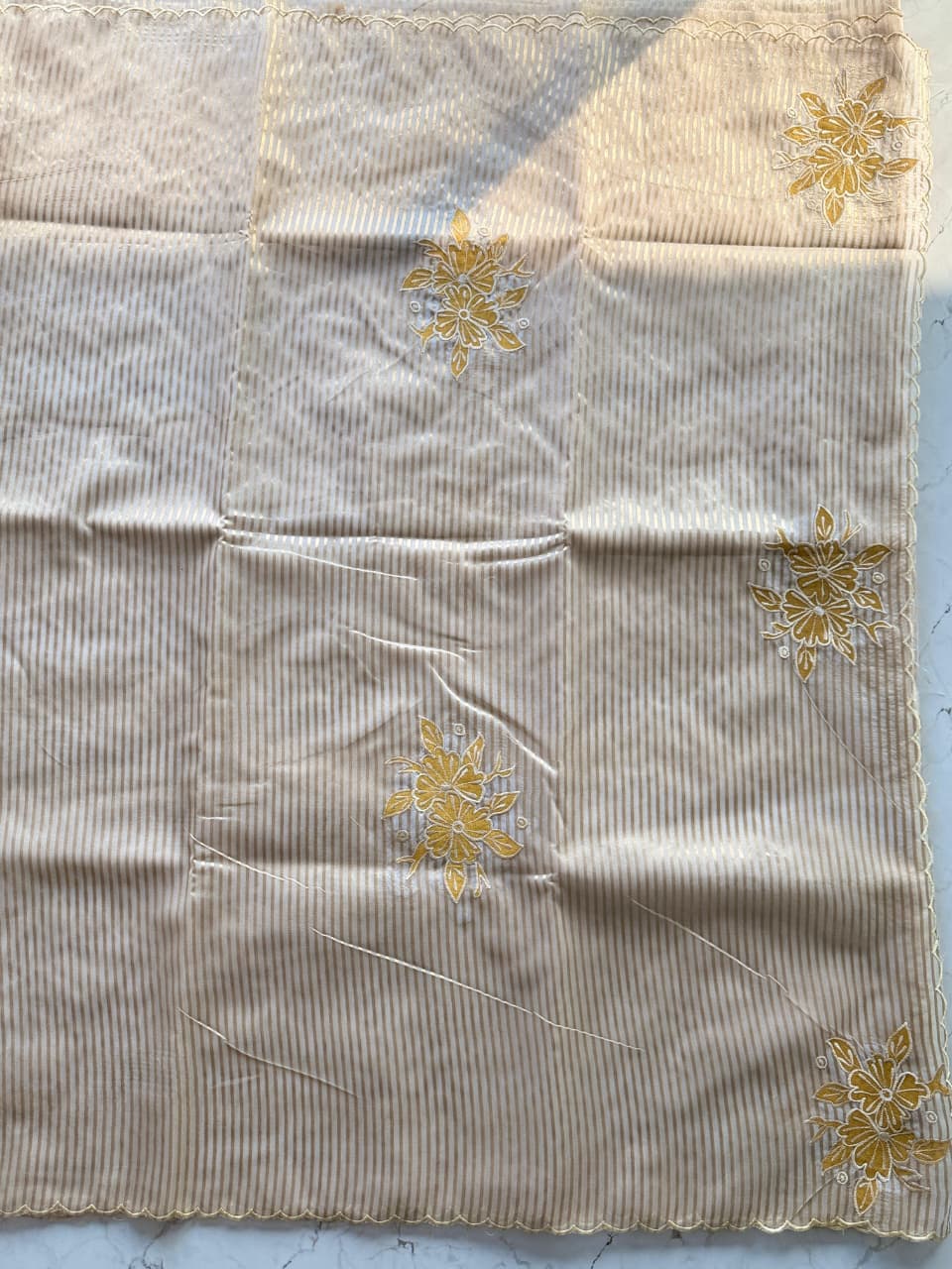 Premium organza applique work saree ✨