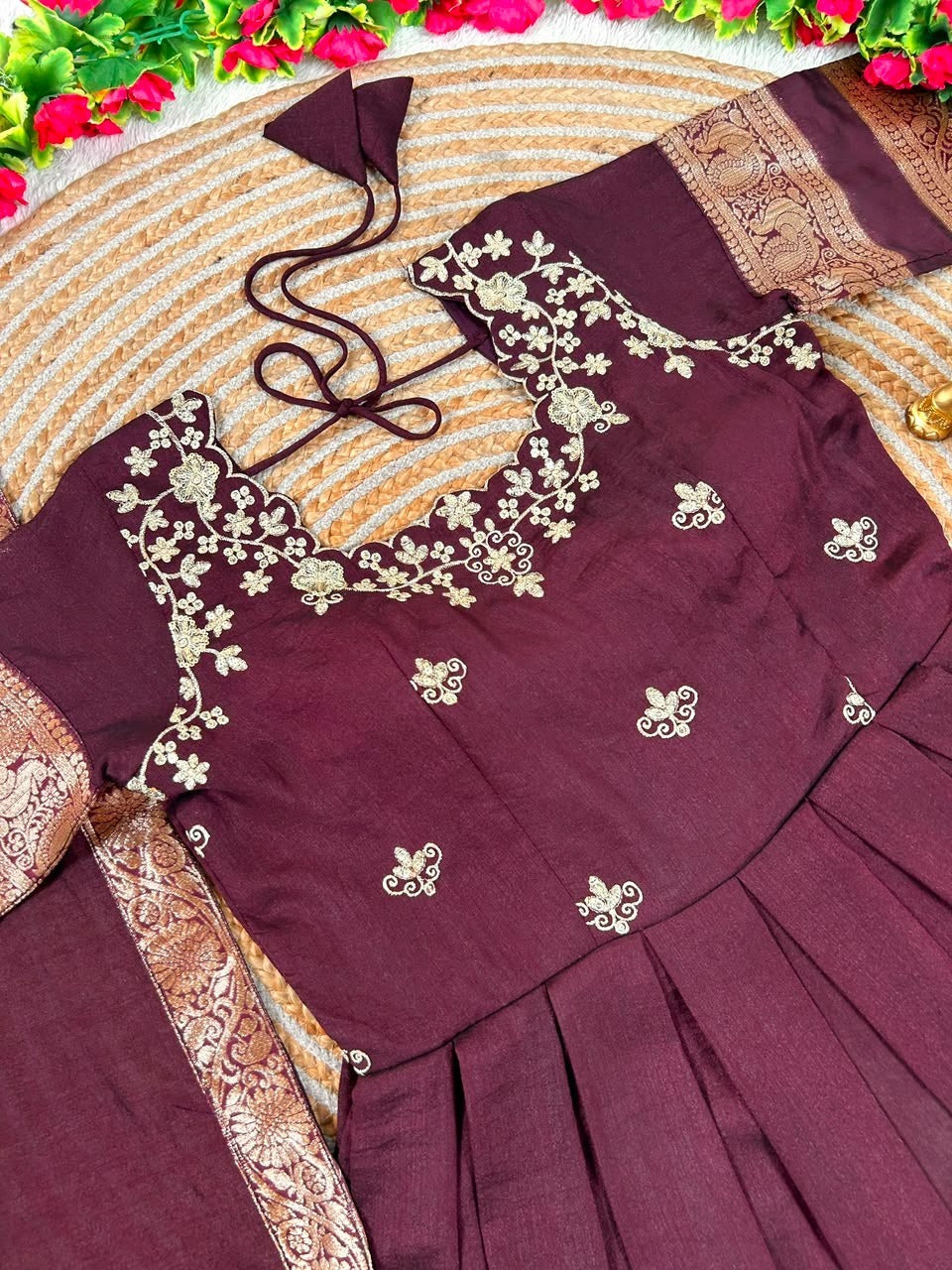 Traditional anarkali gown with duppata ✨