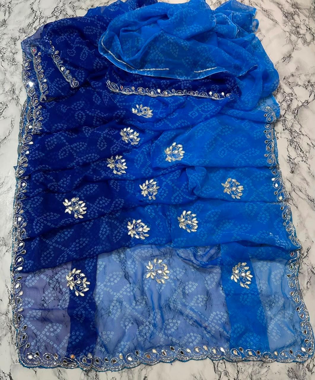 Synthetic georgette handwork saree