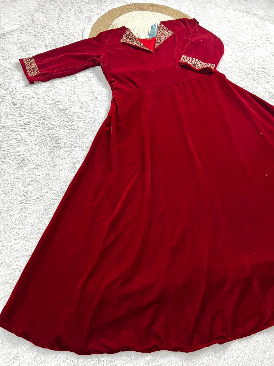 soft velvet gown