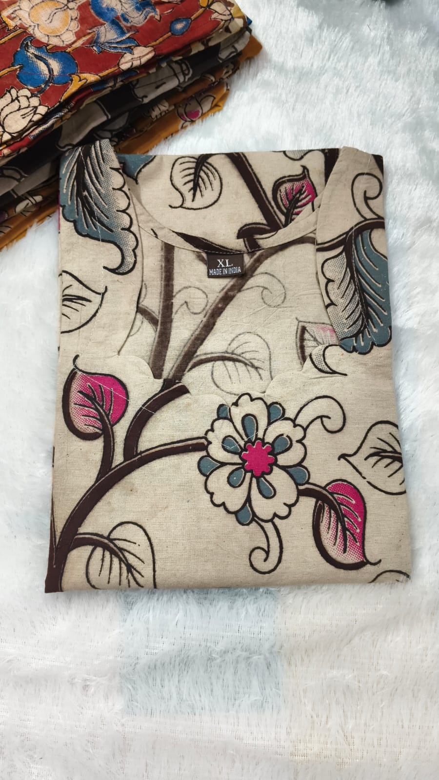 Pure kalamkari cotton kurti