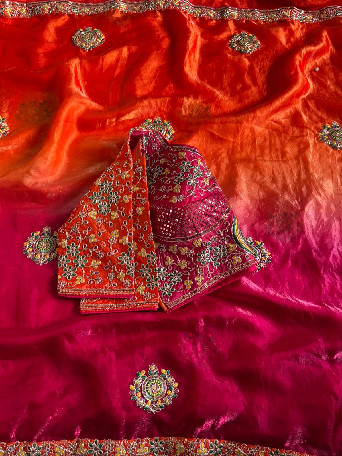 Elegant dual shade designer saree