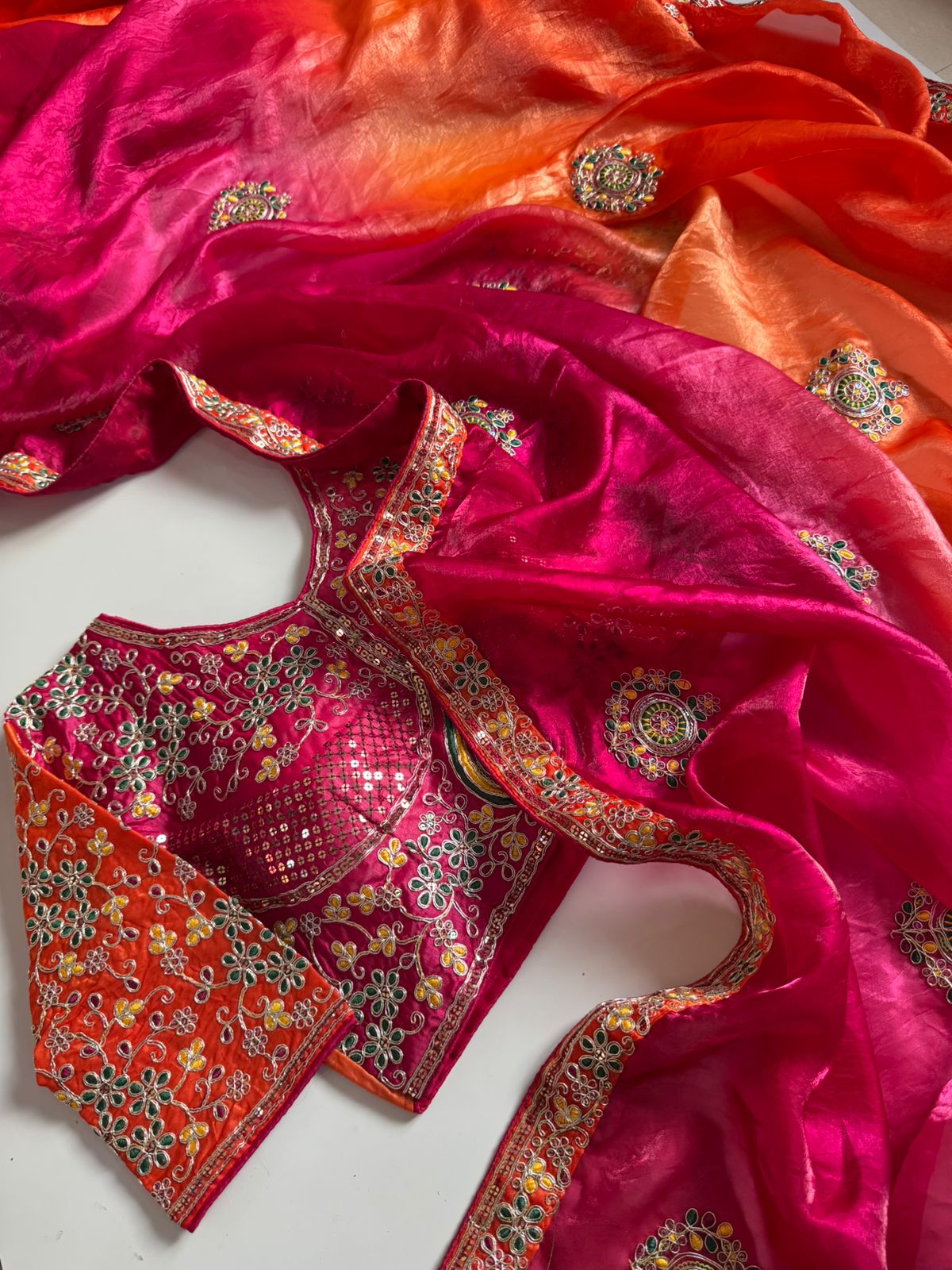 Elegant dual shade designer saree