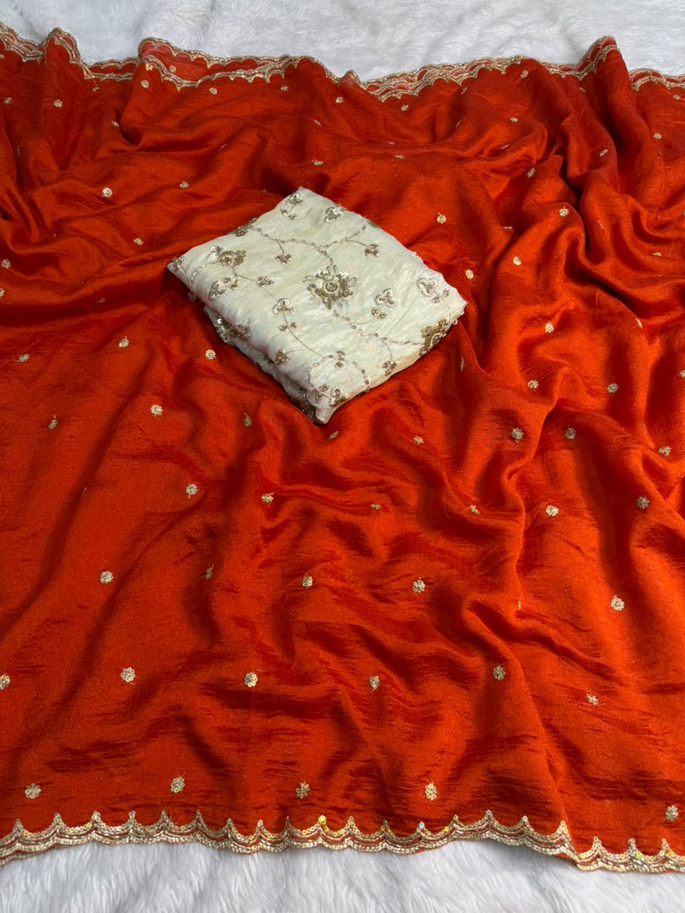 Vichitra silk designer saree ✨