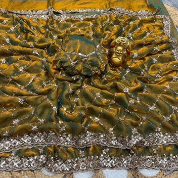Grand party wear beeds work saree