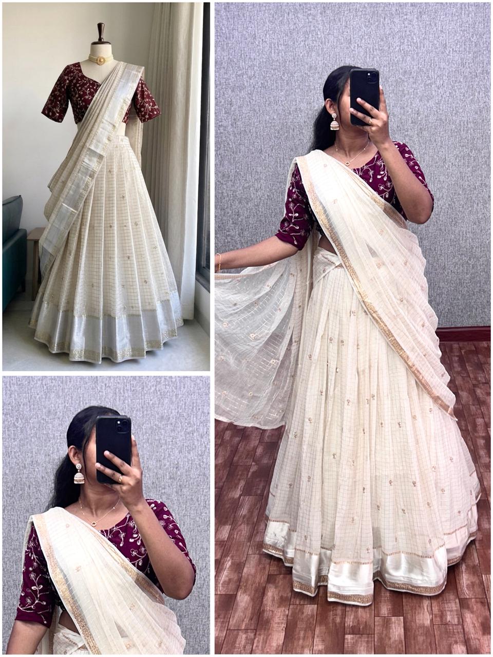 Viscose checks lehenga ✨
