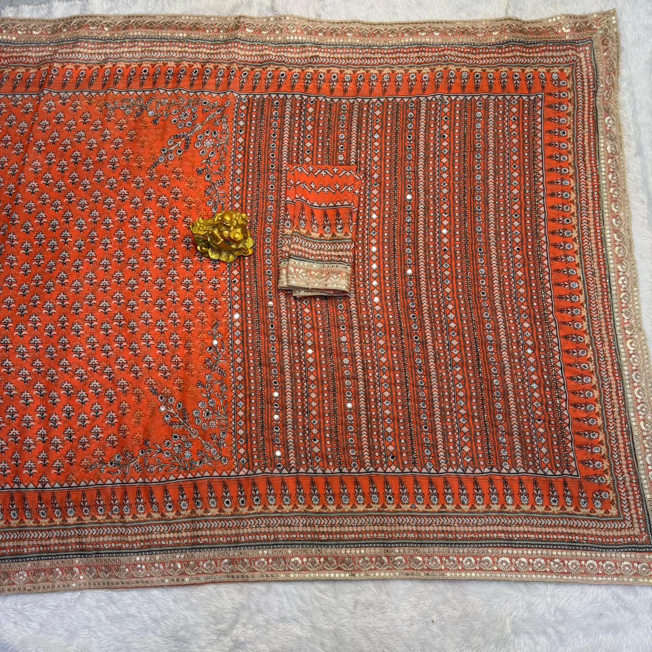 Fox georgette designer saree