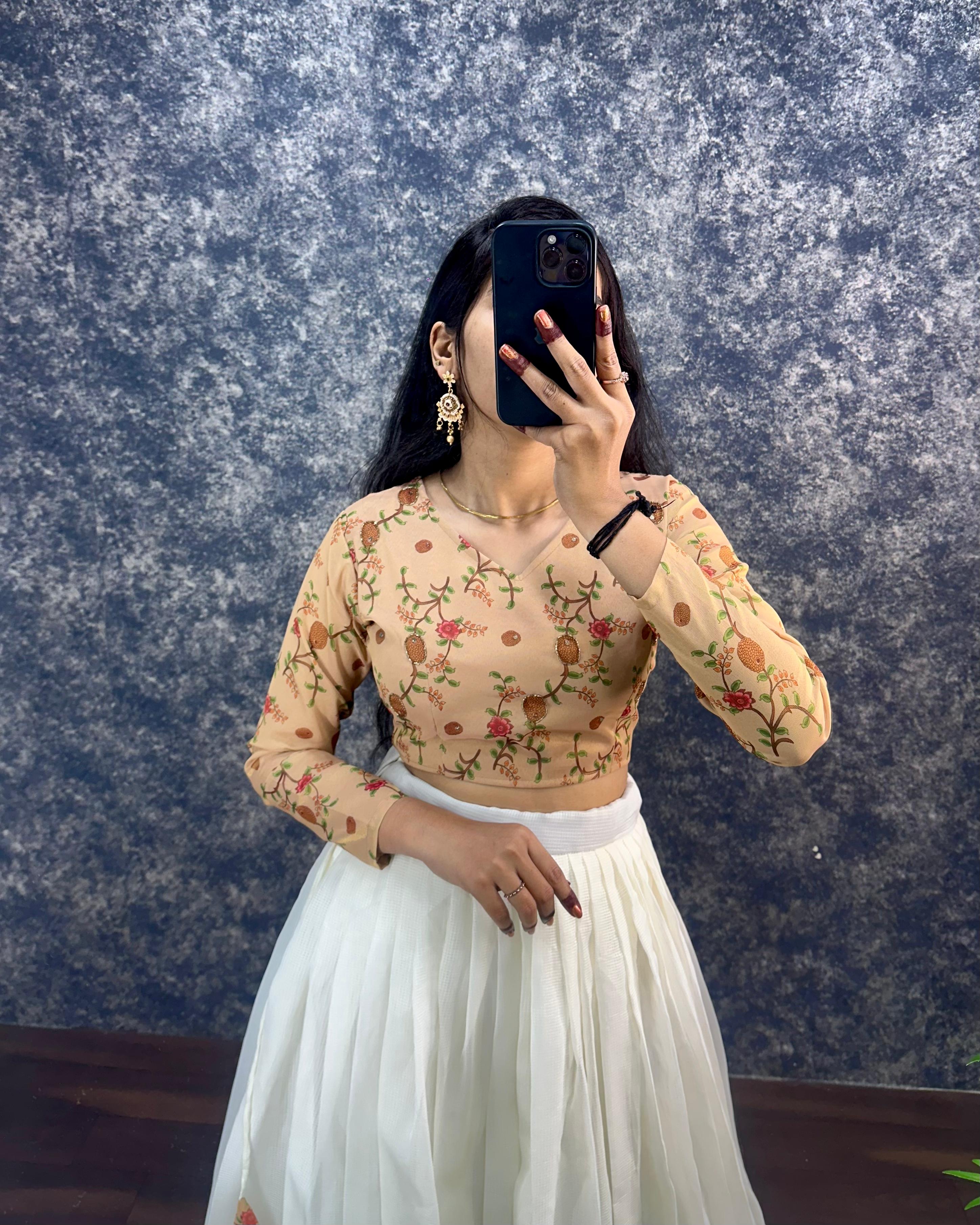 kota Doria crop top lehenga