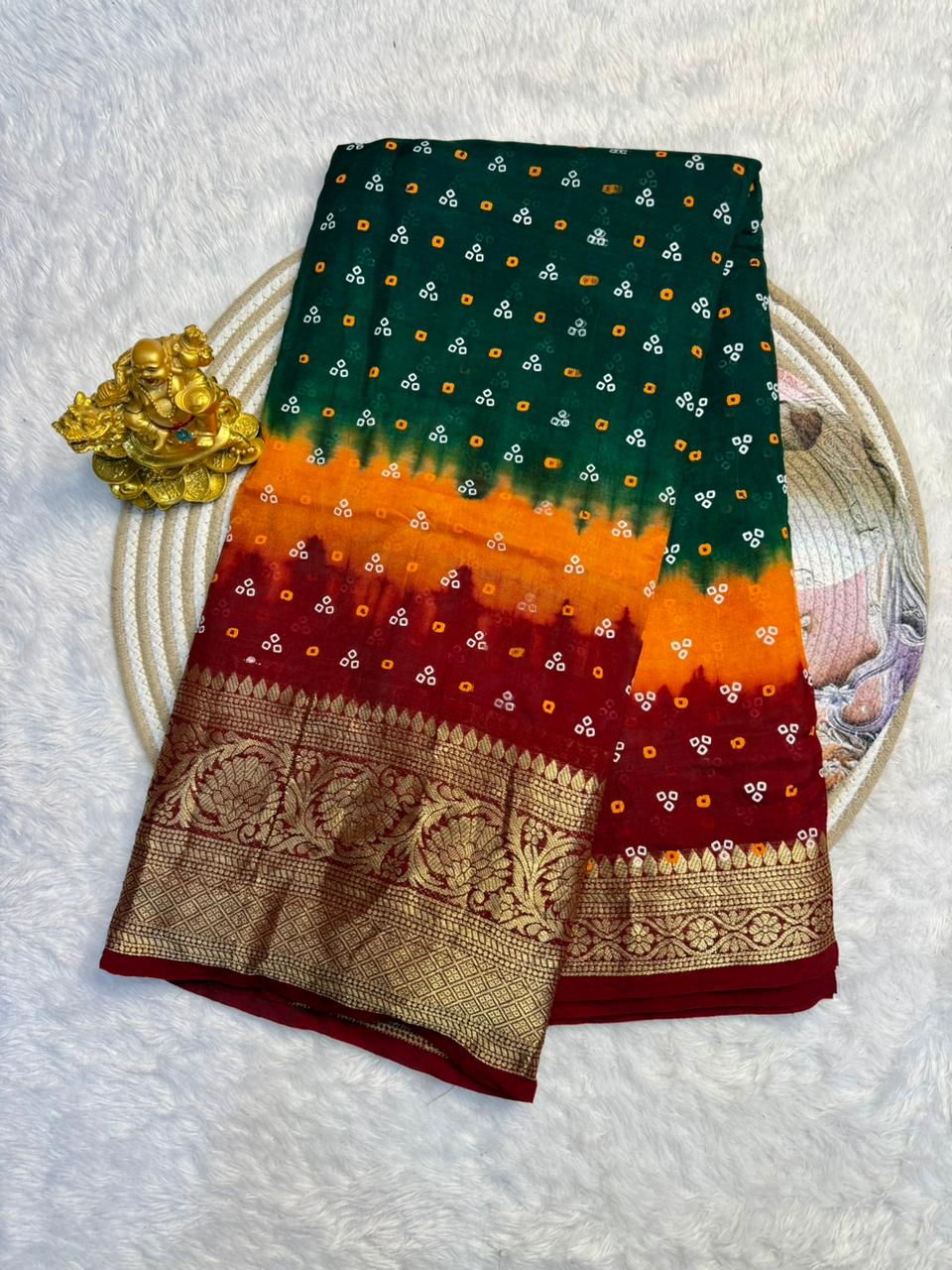 Kanjivaram bandhini silk saree