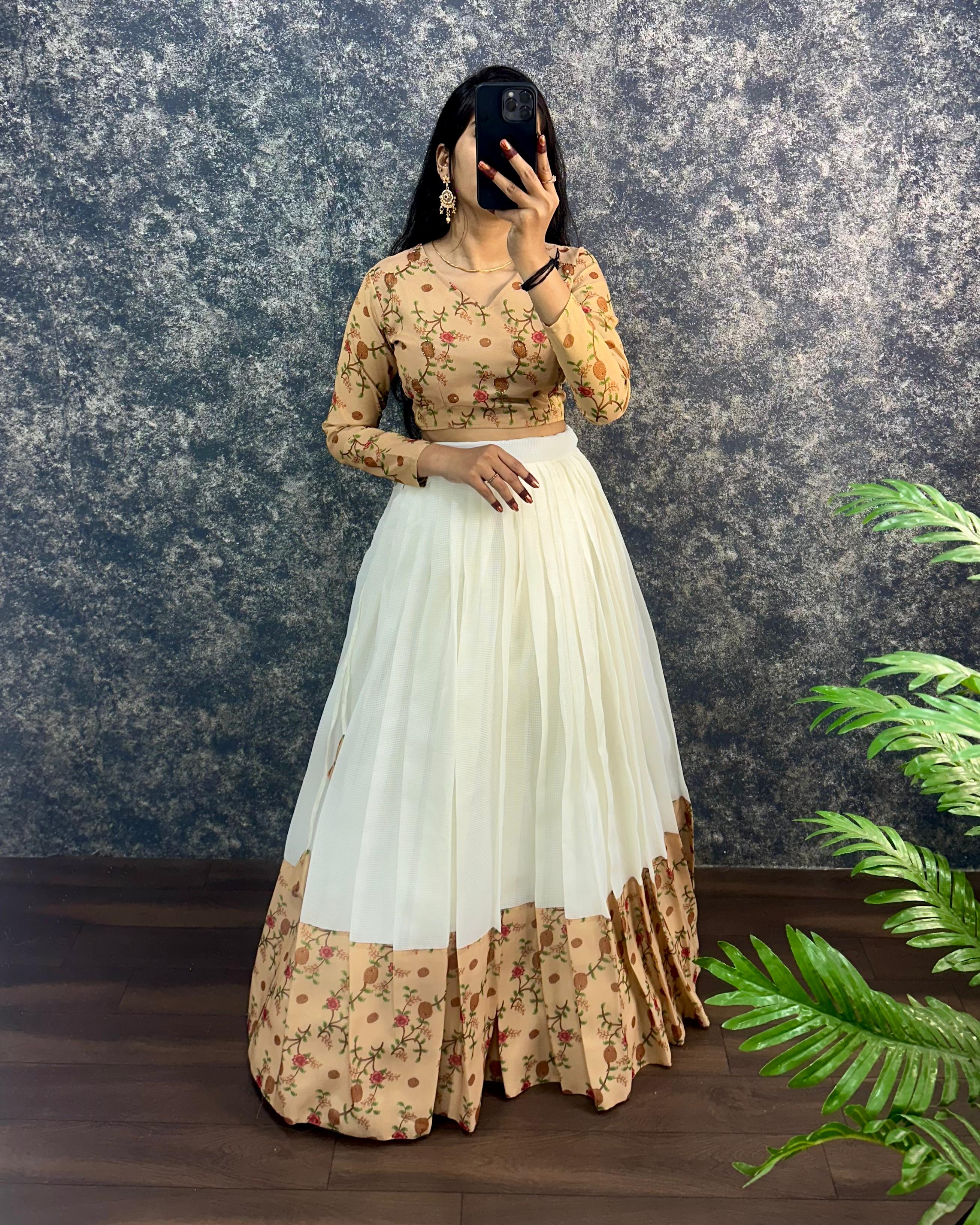 kota Doria crop top lehenga
