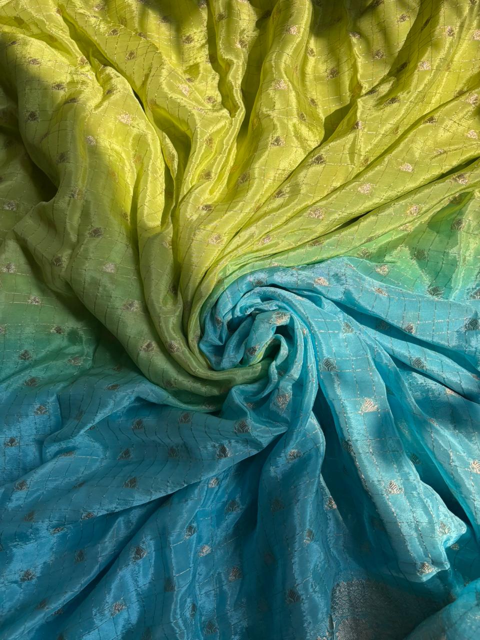 dual shade chinnon sarees