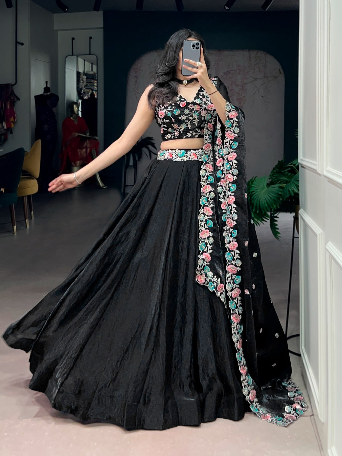 Fendi silk heavy designer lehenga set