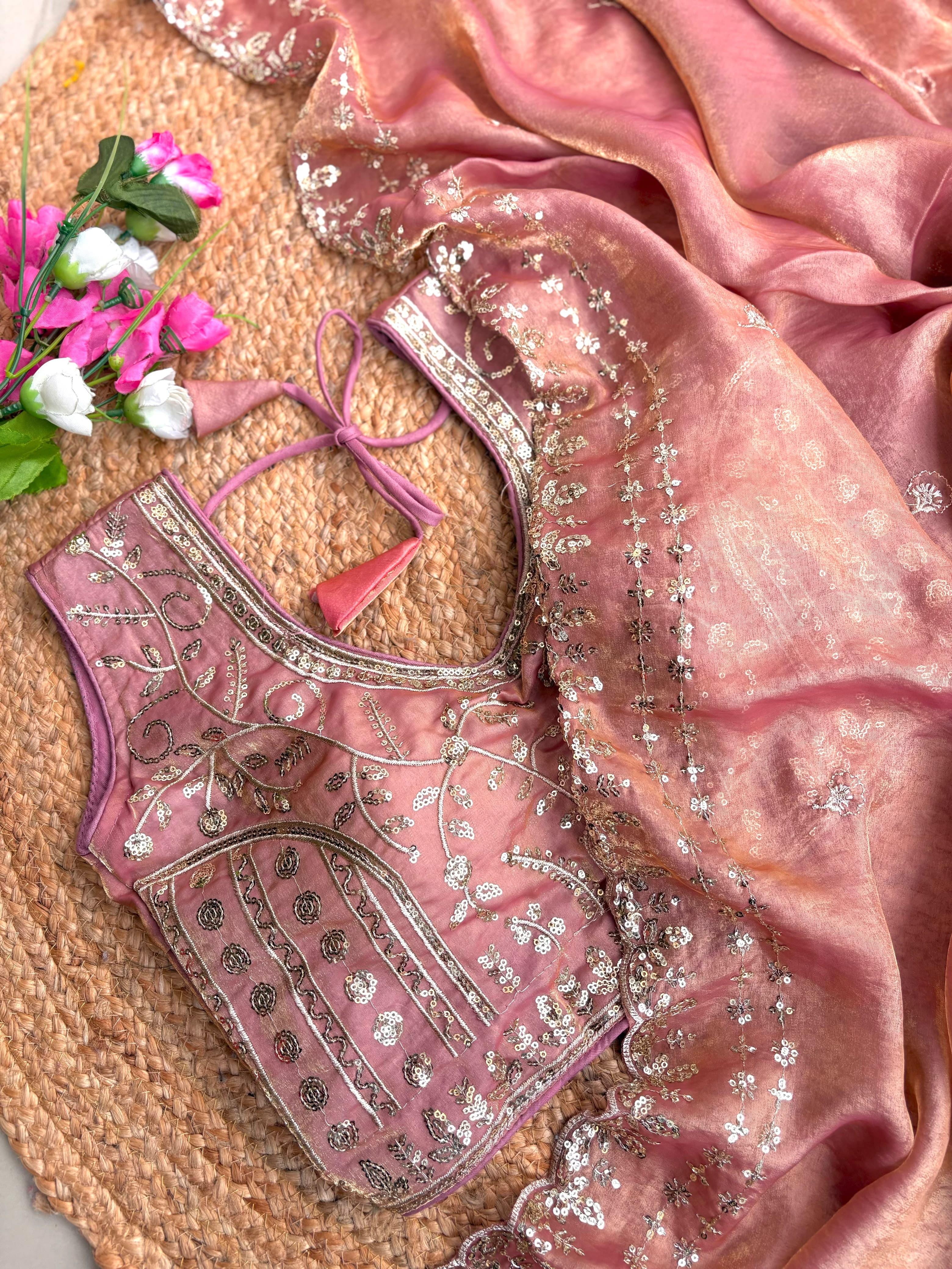 Fendy sattin designer saree ✨
