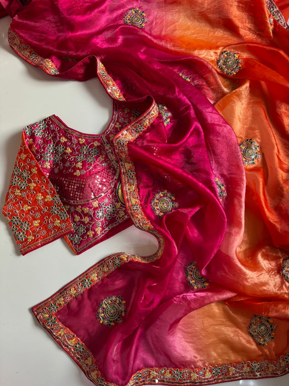 Elegant dual shade designer saree