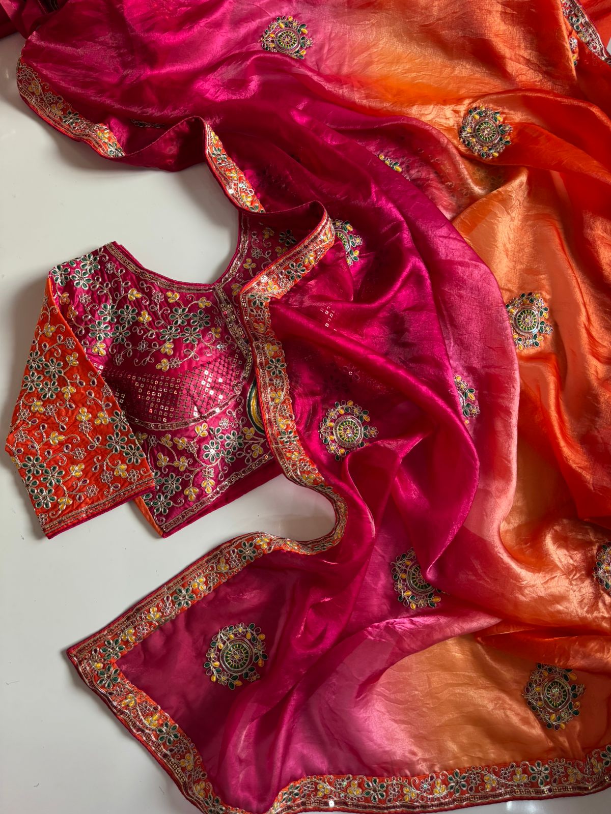 Elegant dual shade designer saree