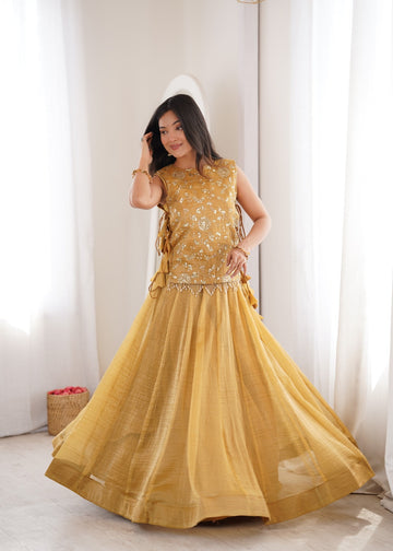 Designer crushed silk lehenga ✨