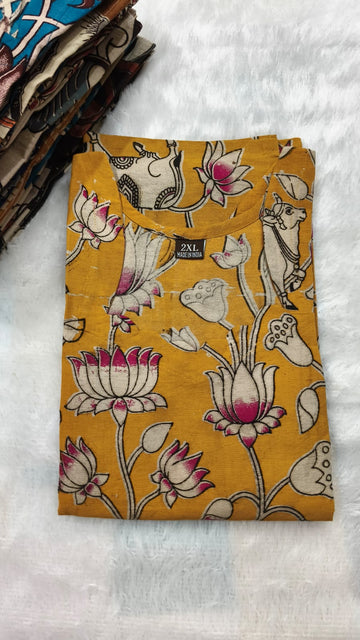 Pure kalamkari cotton kurti