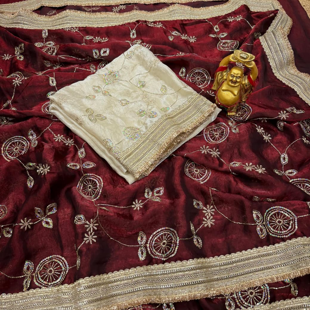 Space silk designer saree