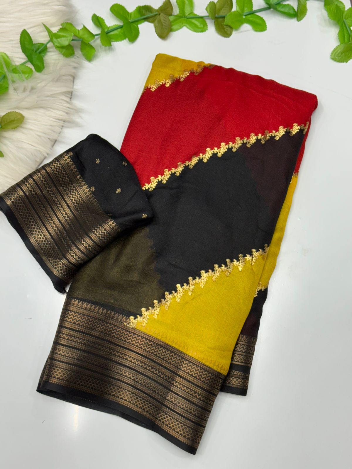 marshmallow multi colour saree