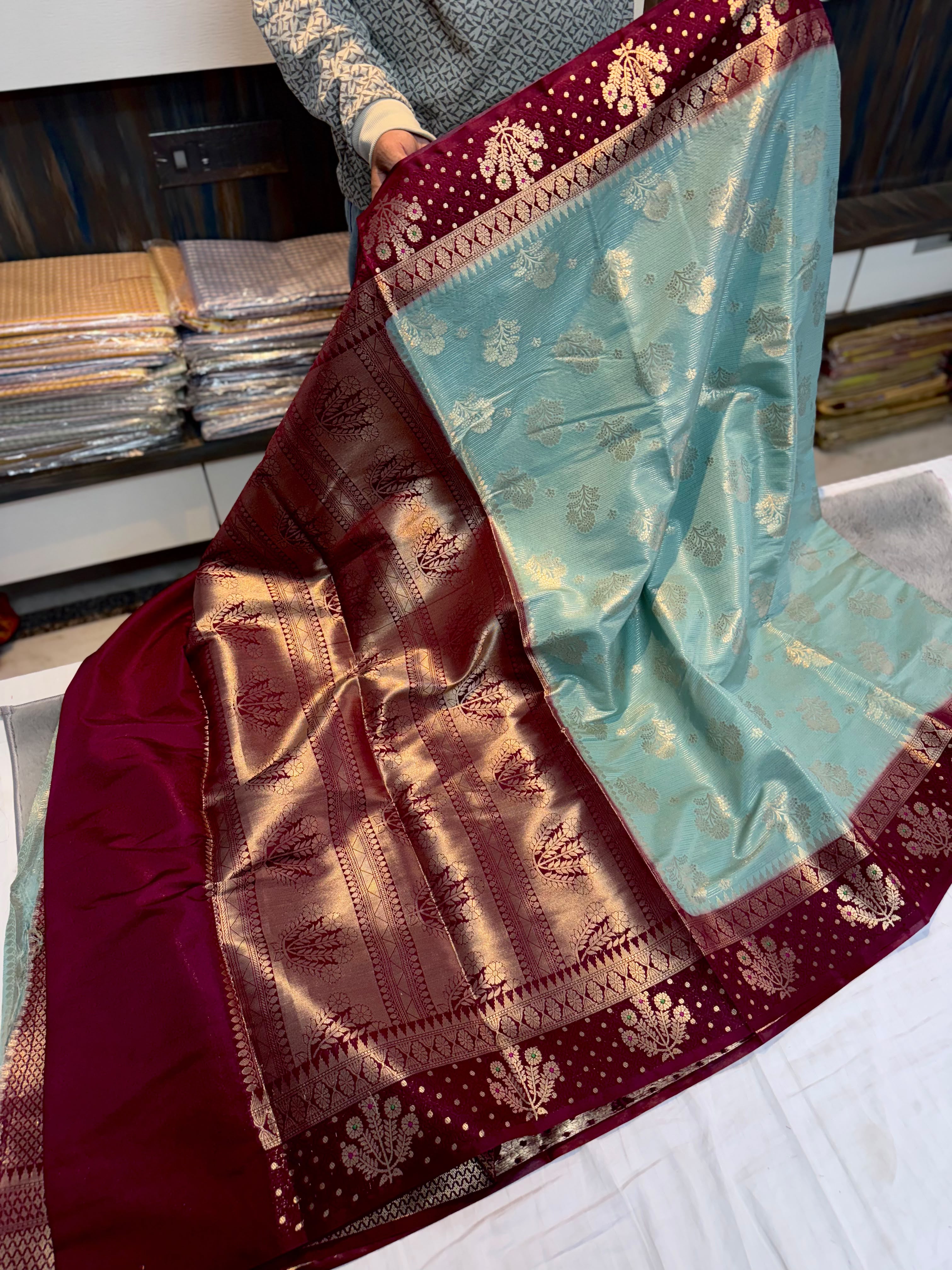 Banarasi semi Rao mango soft silk sarees