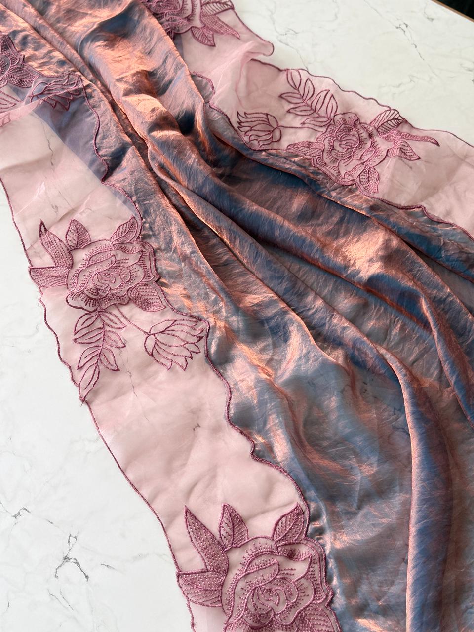 Applique work space silk saree