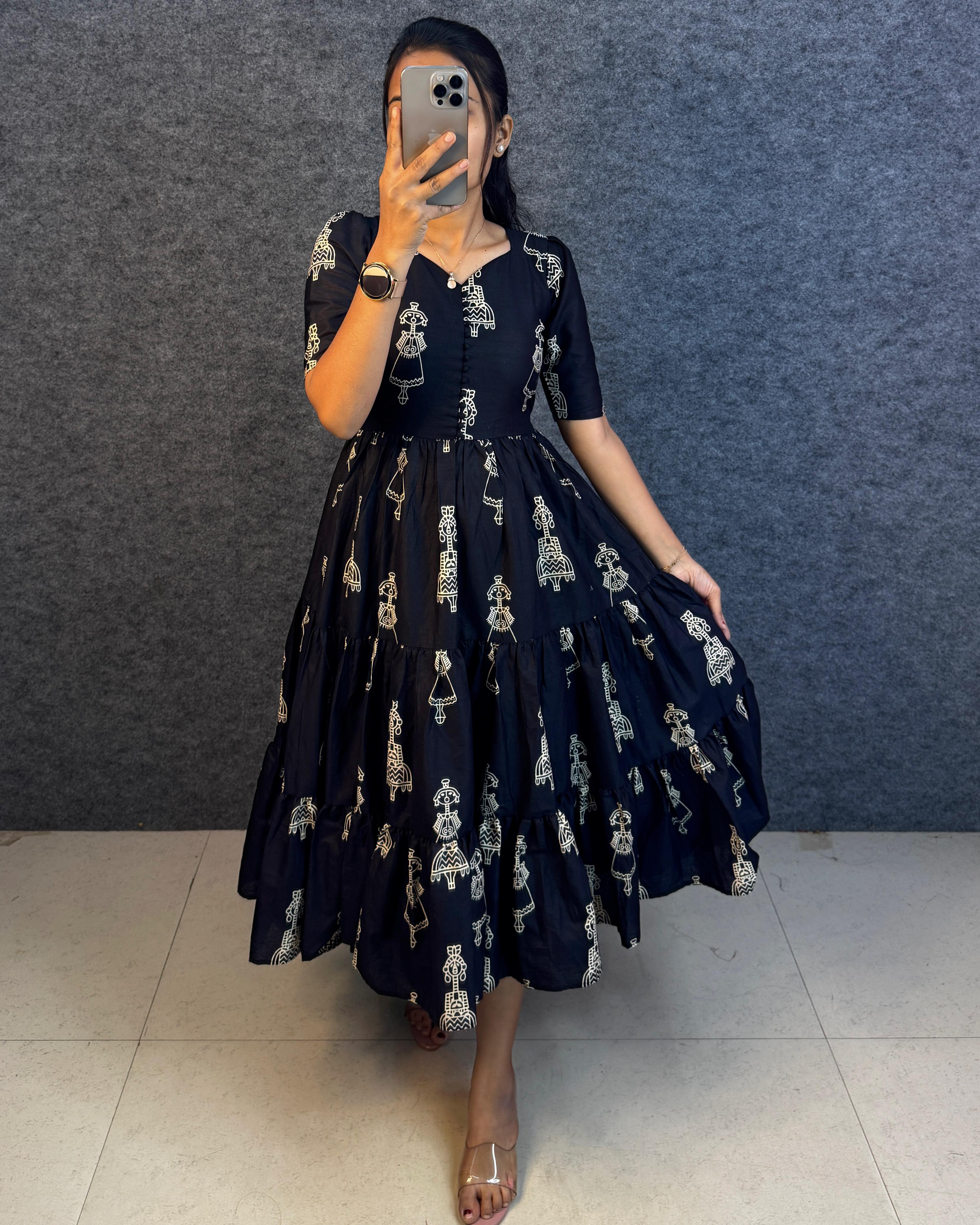 Warli printed doll maxi gowns