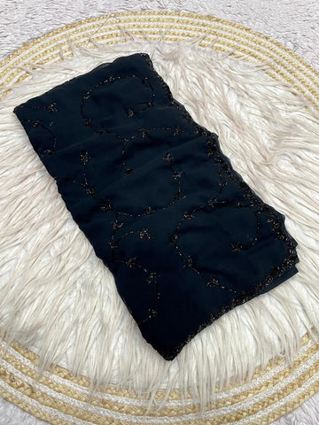New design black designer saree