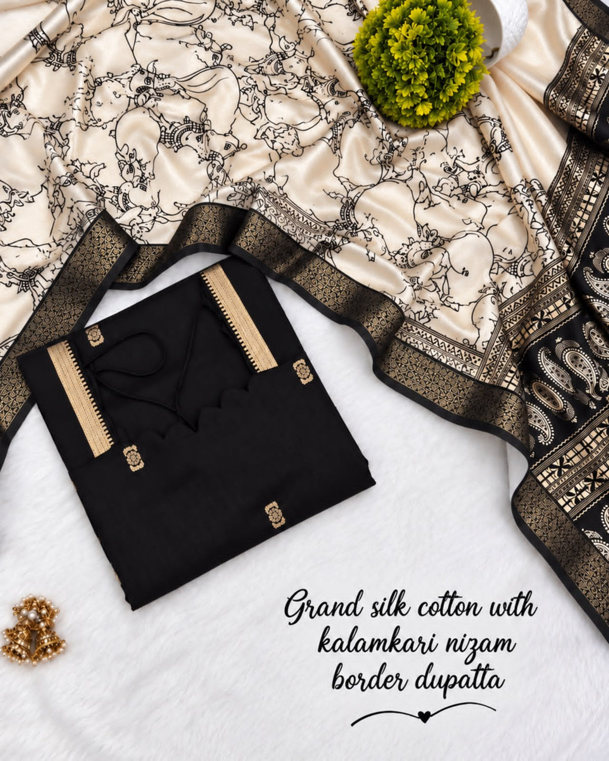 Mangalagiri butta silk cotton Top with Duppatta ✨