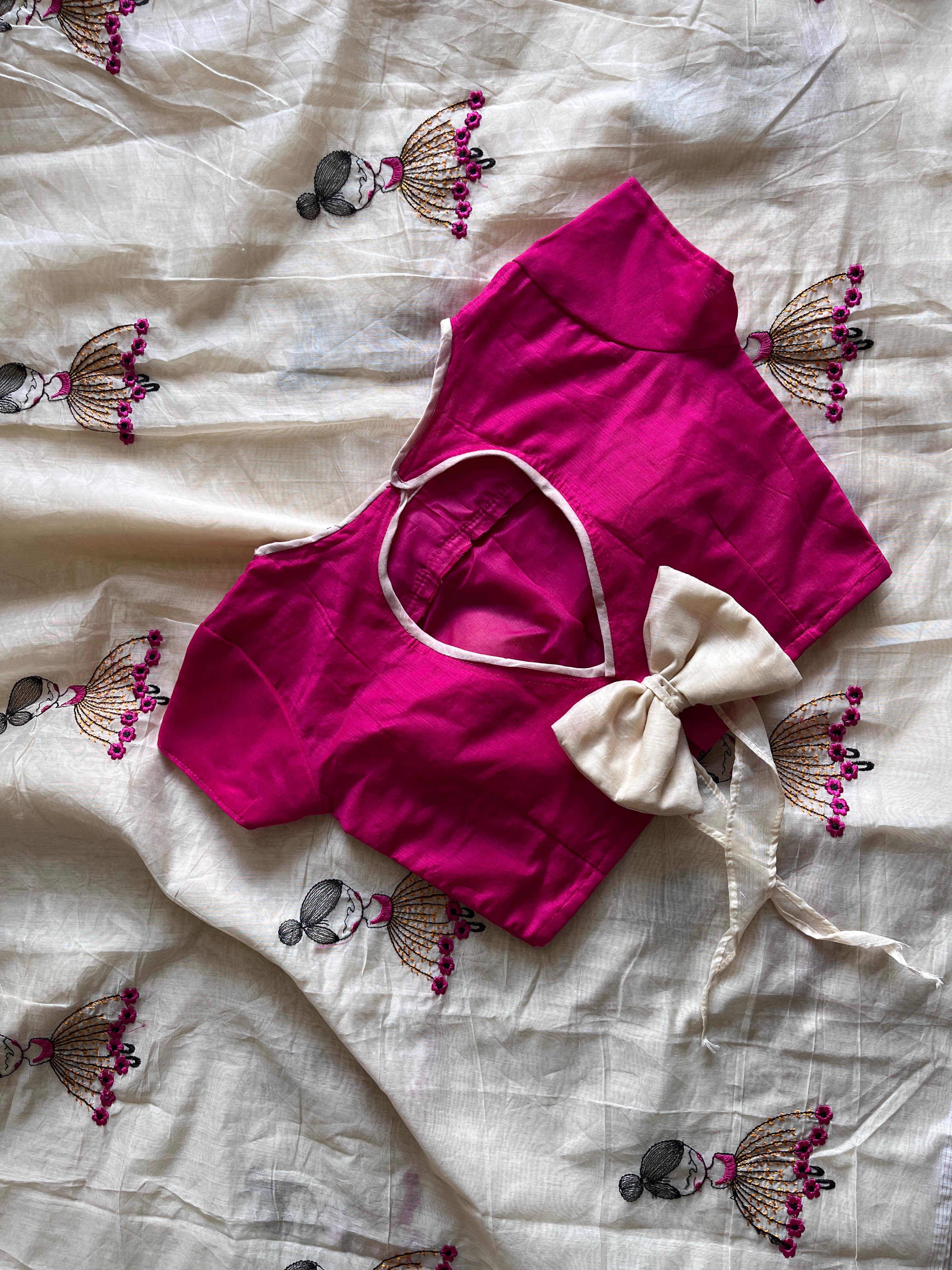 Baby doll chenderi cotton saree