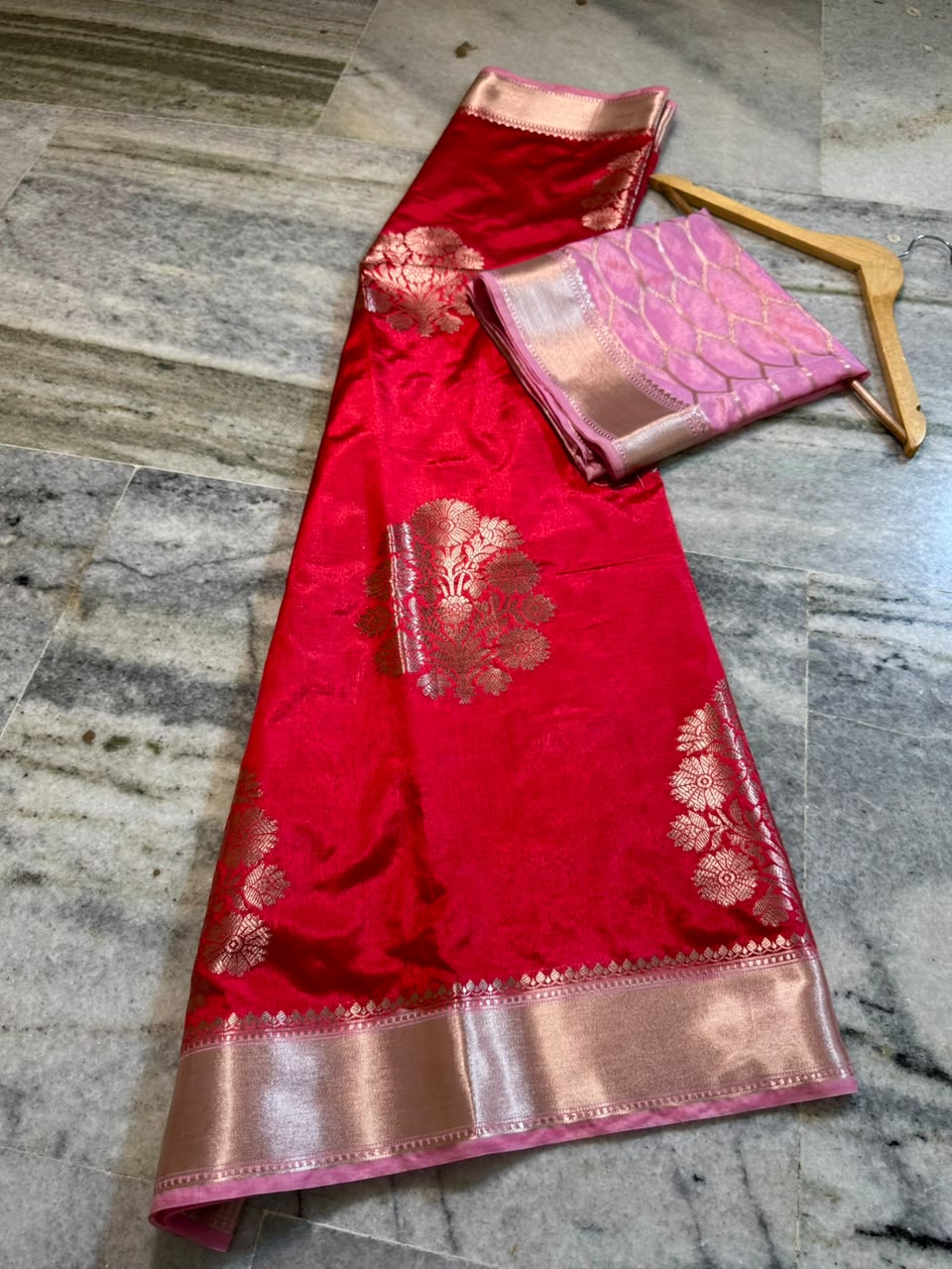Banarasi katan silk fabric saree