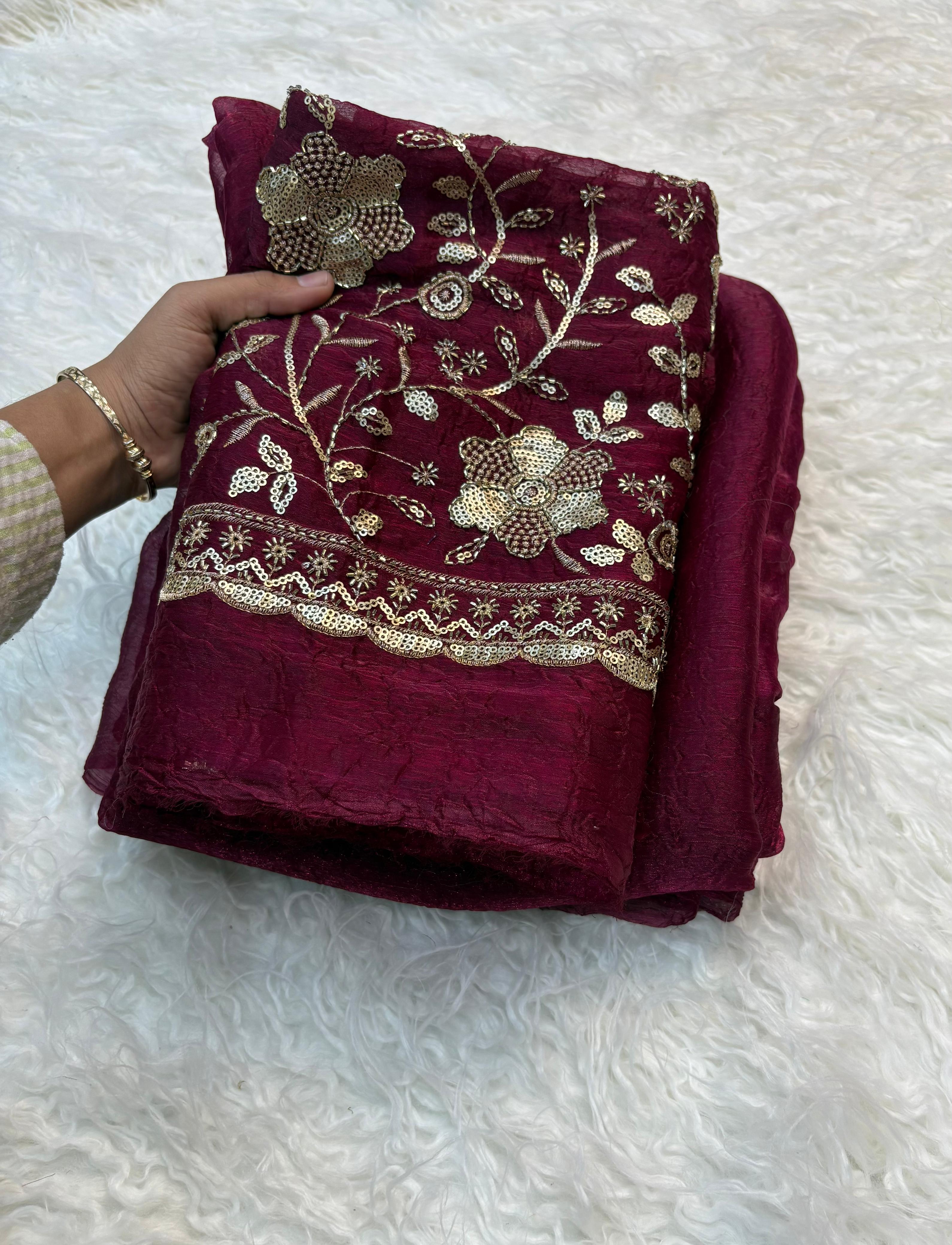 pure fancy crush saree
