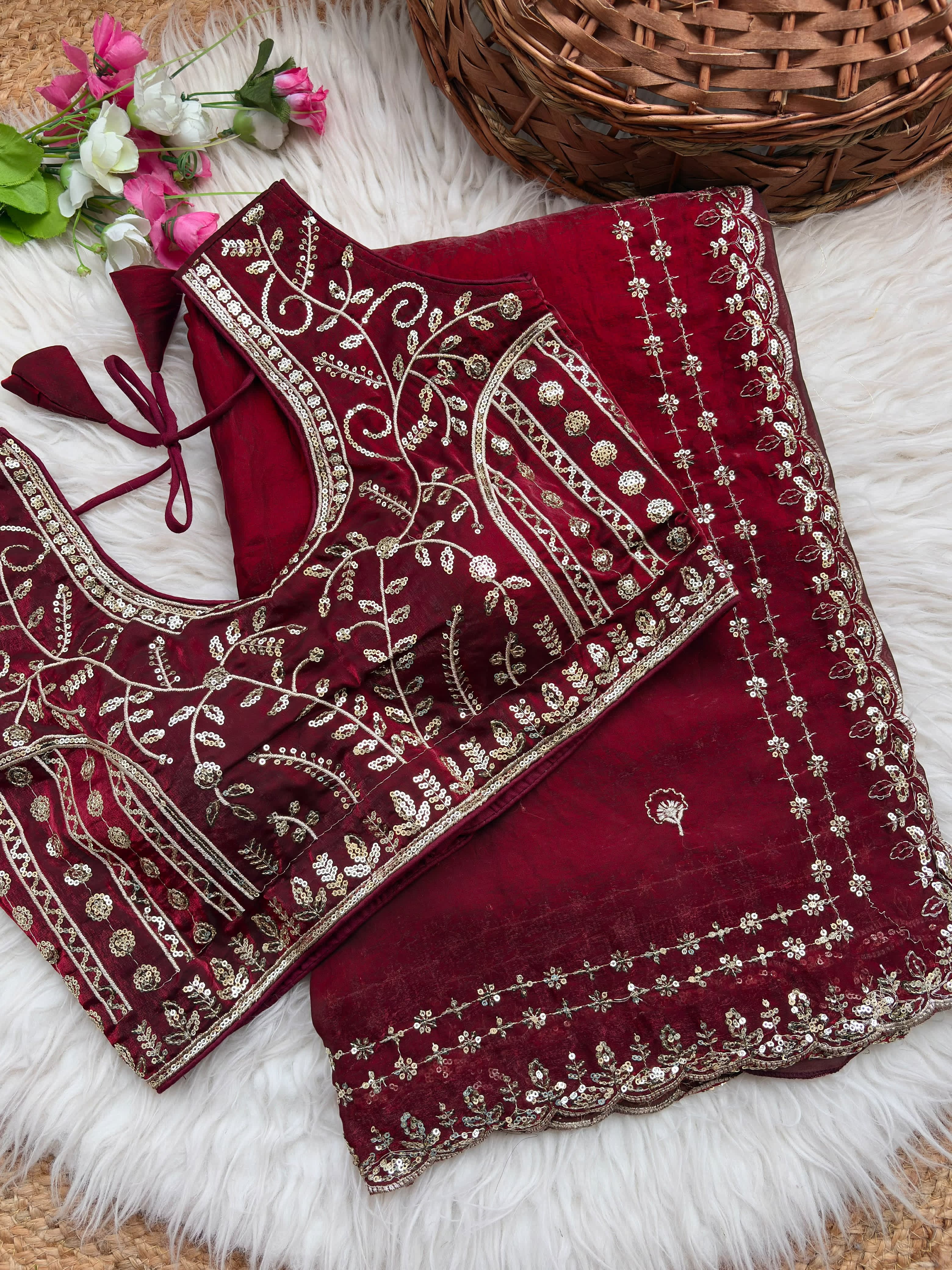 Fendy sattin designer saree ✨