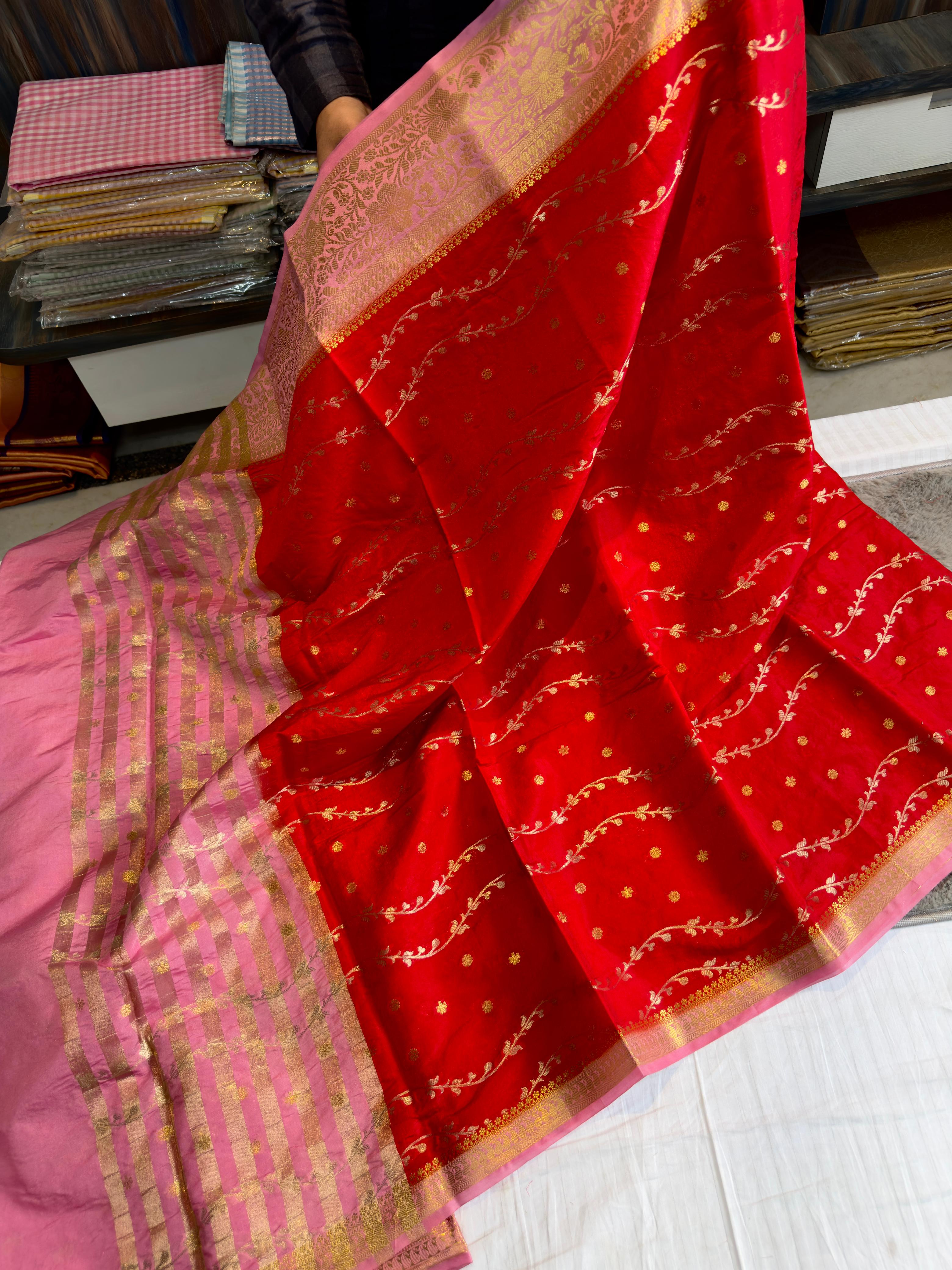 Benaresi dyble dupion soft silk saree
