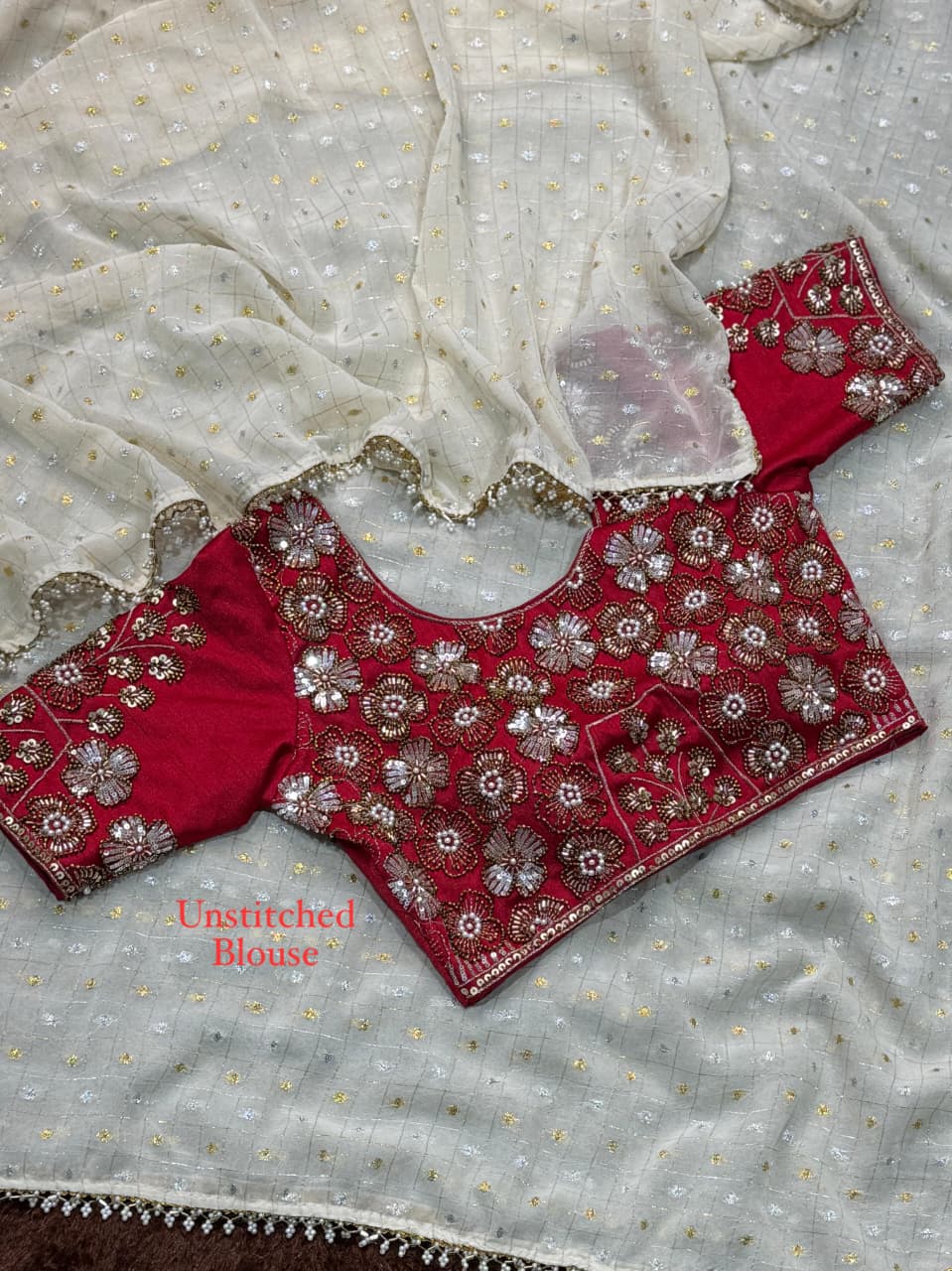 Cruchy georgette designer saree
